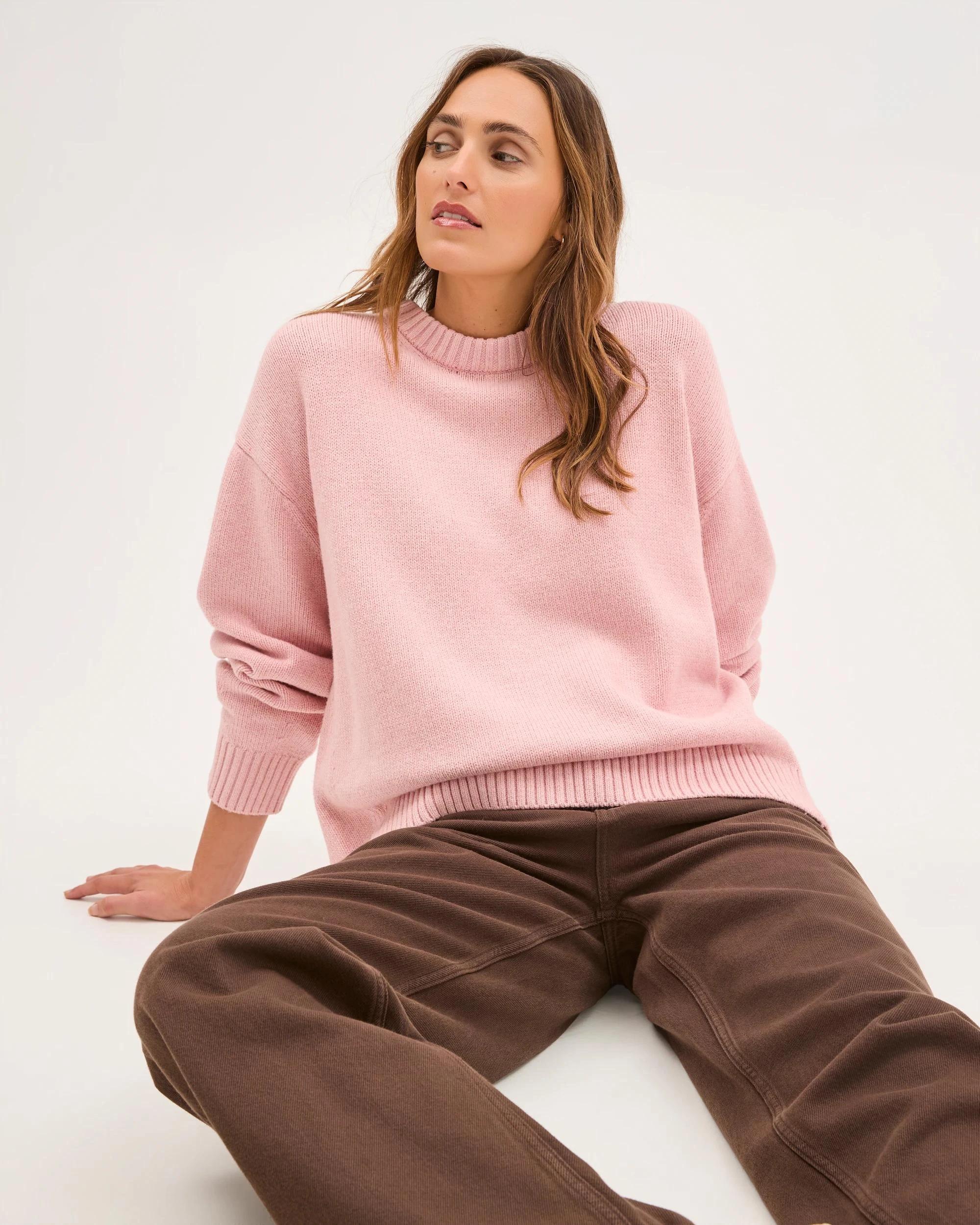 1 Target Woman Australian Cotton Blend Oversized Jumper FAIRY FLOSS, 1 of 8