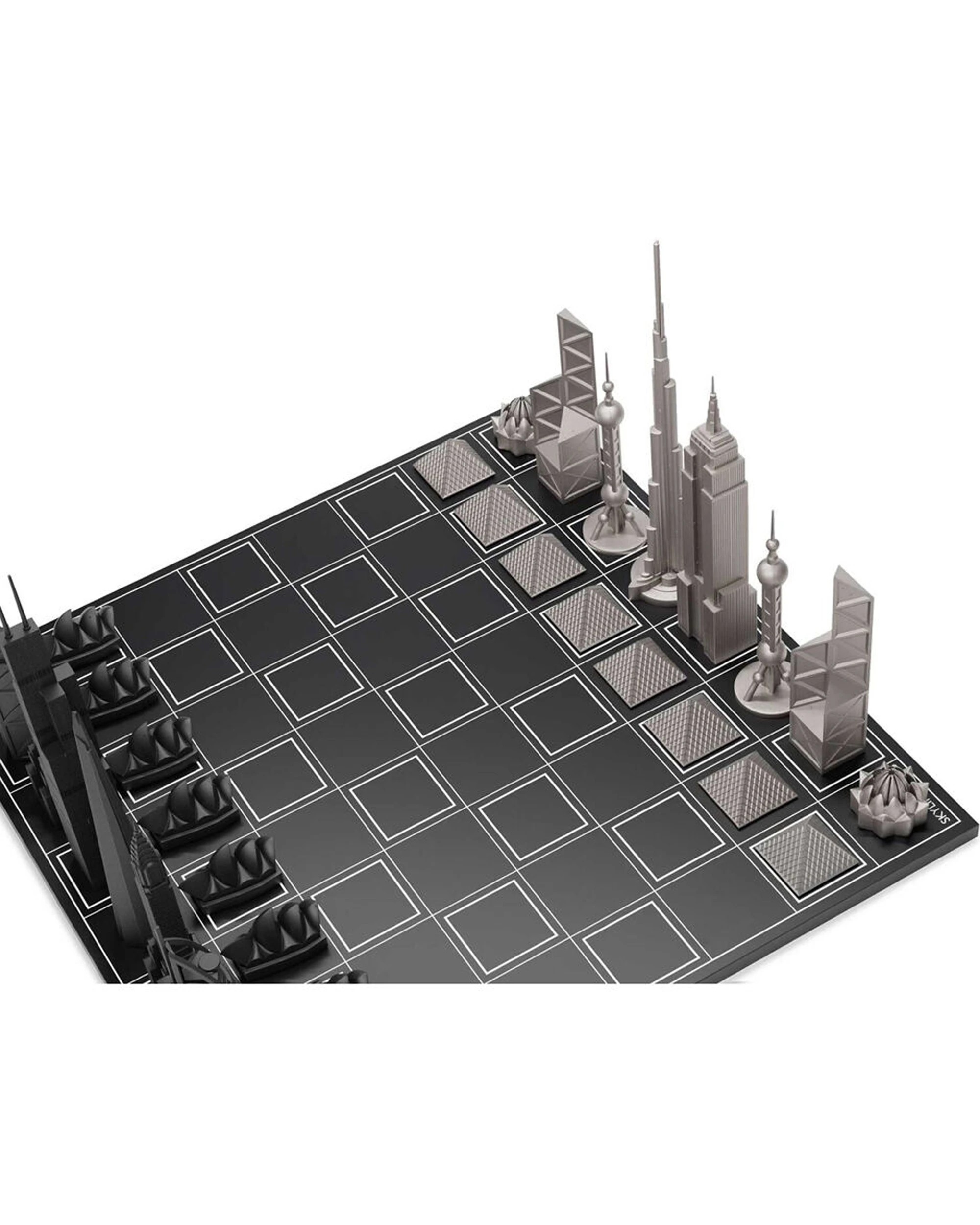 2 Skyline Chess 33pc World Icons Edition Wood Grid Board Chess Set - Multi, 2 of 5