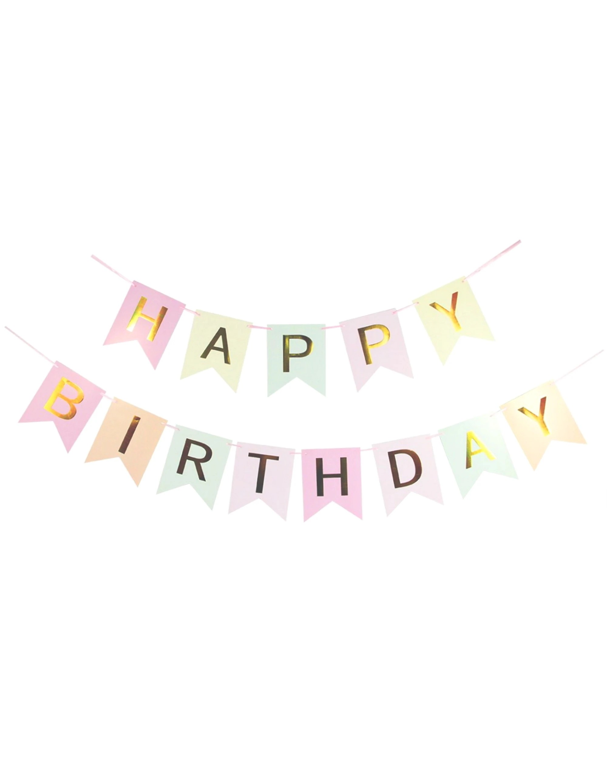 1 Partyrama Pastel Happy Birthday Pennant Banner - Pastel, 1 of 1