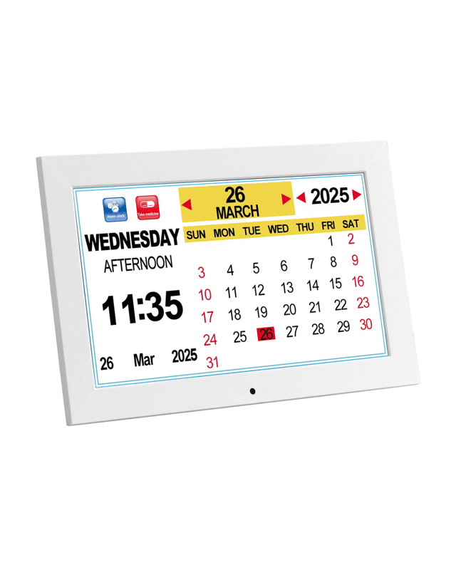 Artiss 10" Digital Day Clock Alarm Calendar Dementia Date Week Desk Clocks - W