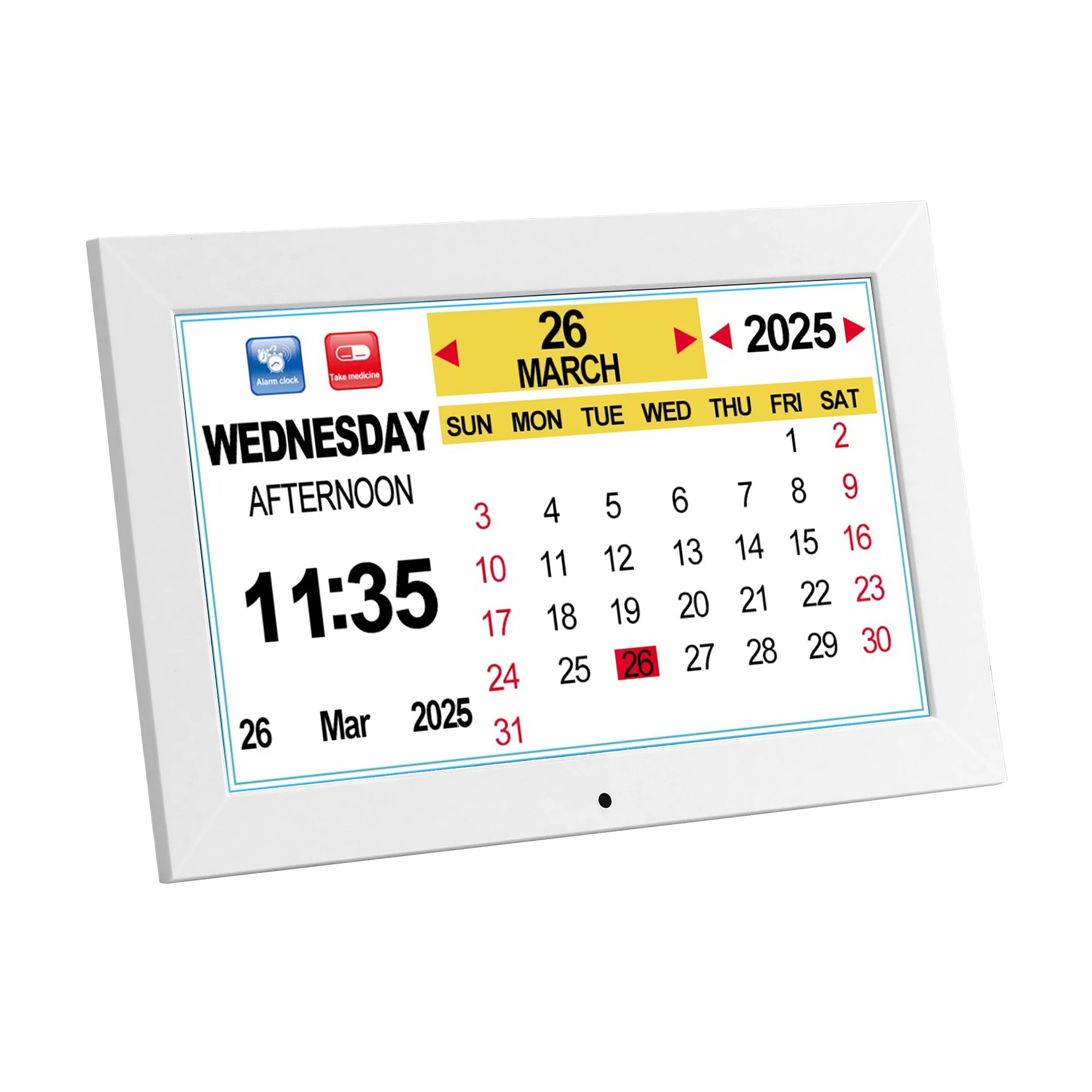 1 Artiss 10" Digital Day Clock Alarm Calendar Dementia Date Week Desk Clocks - White, 1 of 9