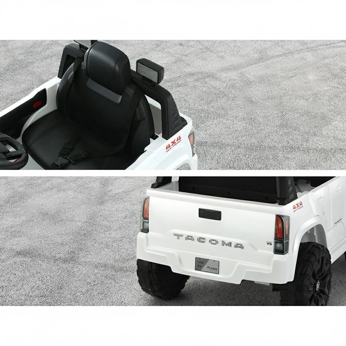 4 Kids Electric Ride On Car Toyota Tacoma Off Road Jeep Toy Cars Remote 12V Whte - White, 4 of 5