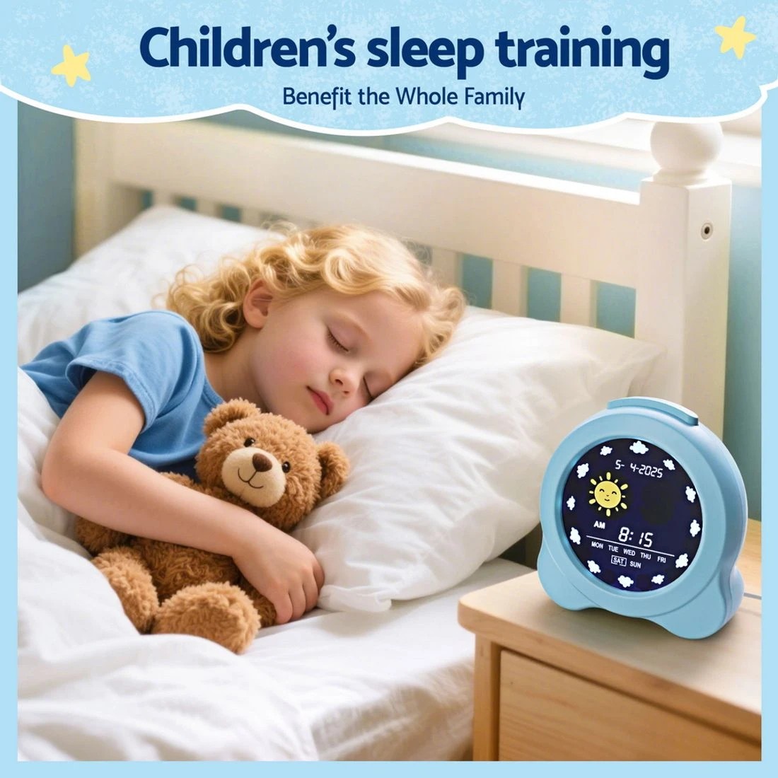 3 Artiss 3.8" Digital Day Clock Calendar Alarm LCD Display - Blue, 3 of 8