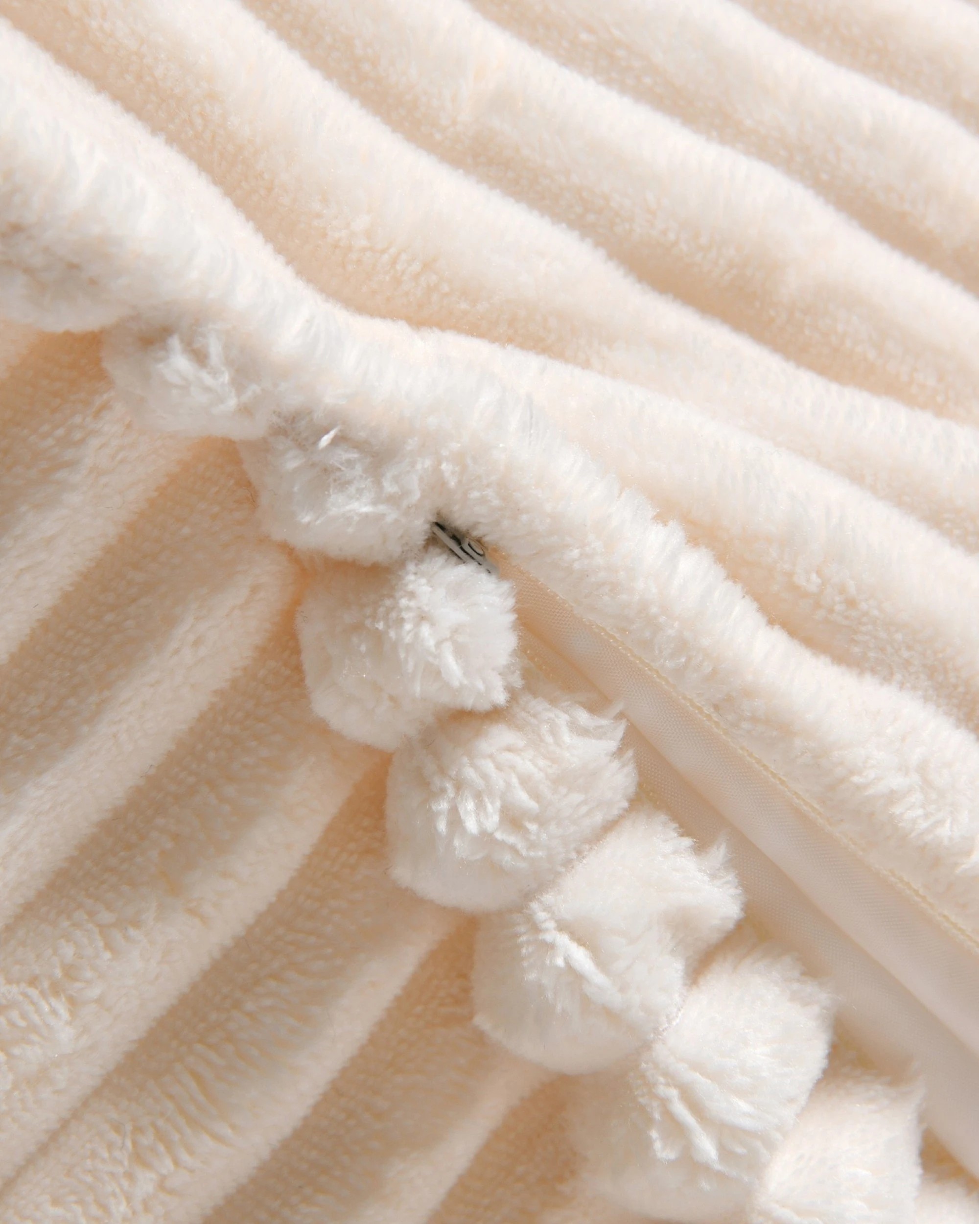 6 Cadence & Co. Wilde Ribbed Luxe Fleece Double Sofa Bean Bag Lounge Cover - Vanilla Cream, 6 of 7