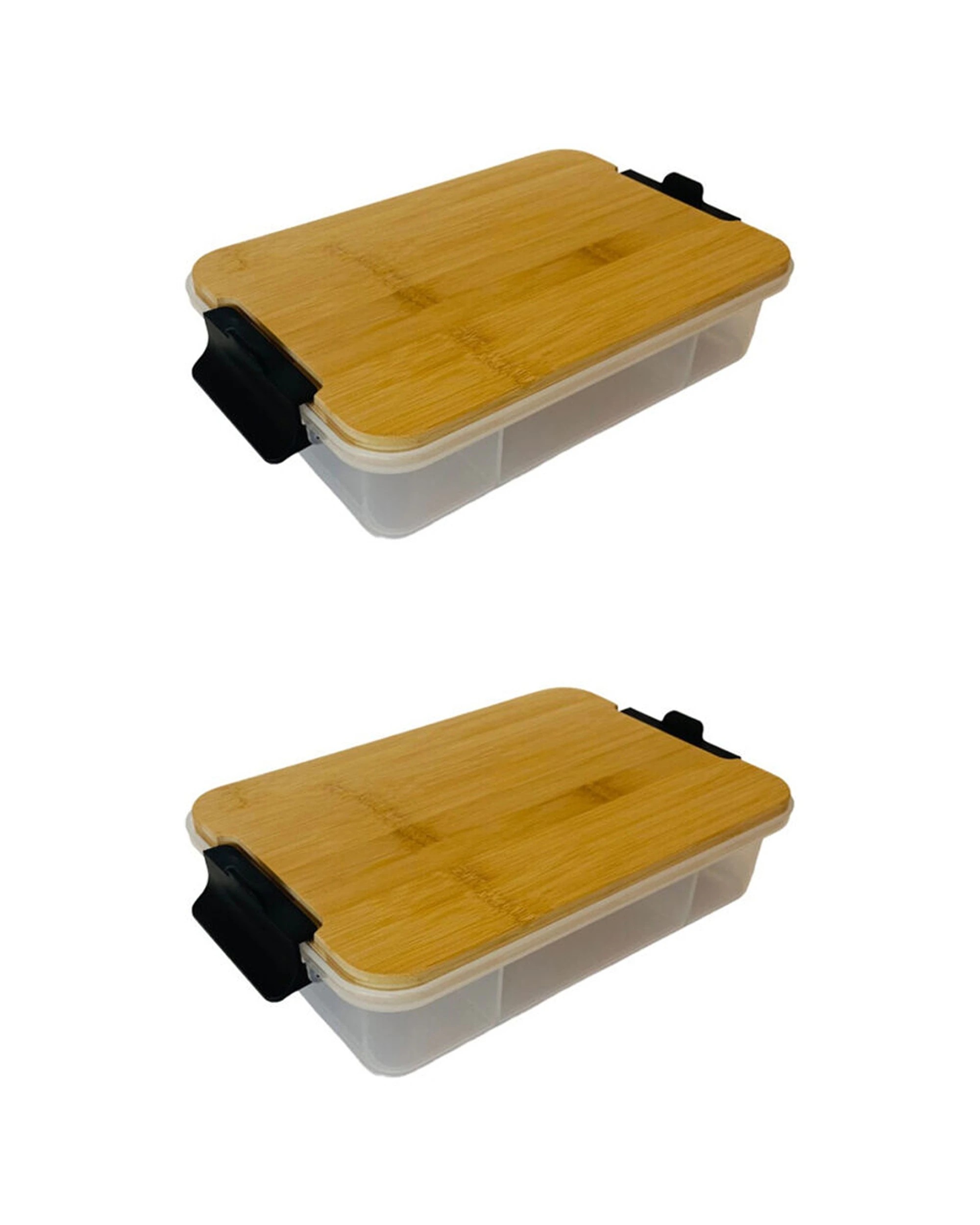 1 Farberware 2PK SnackleBox Bamboo Storage Board With 7-Compartment Food Storage Container - Multi, 1 of 1