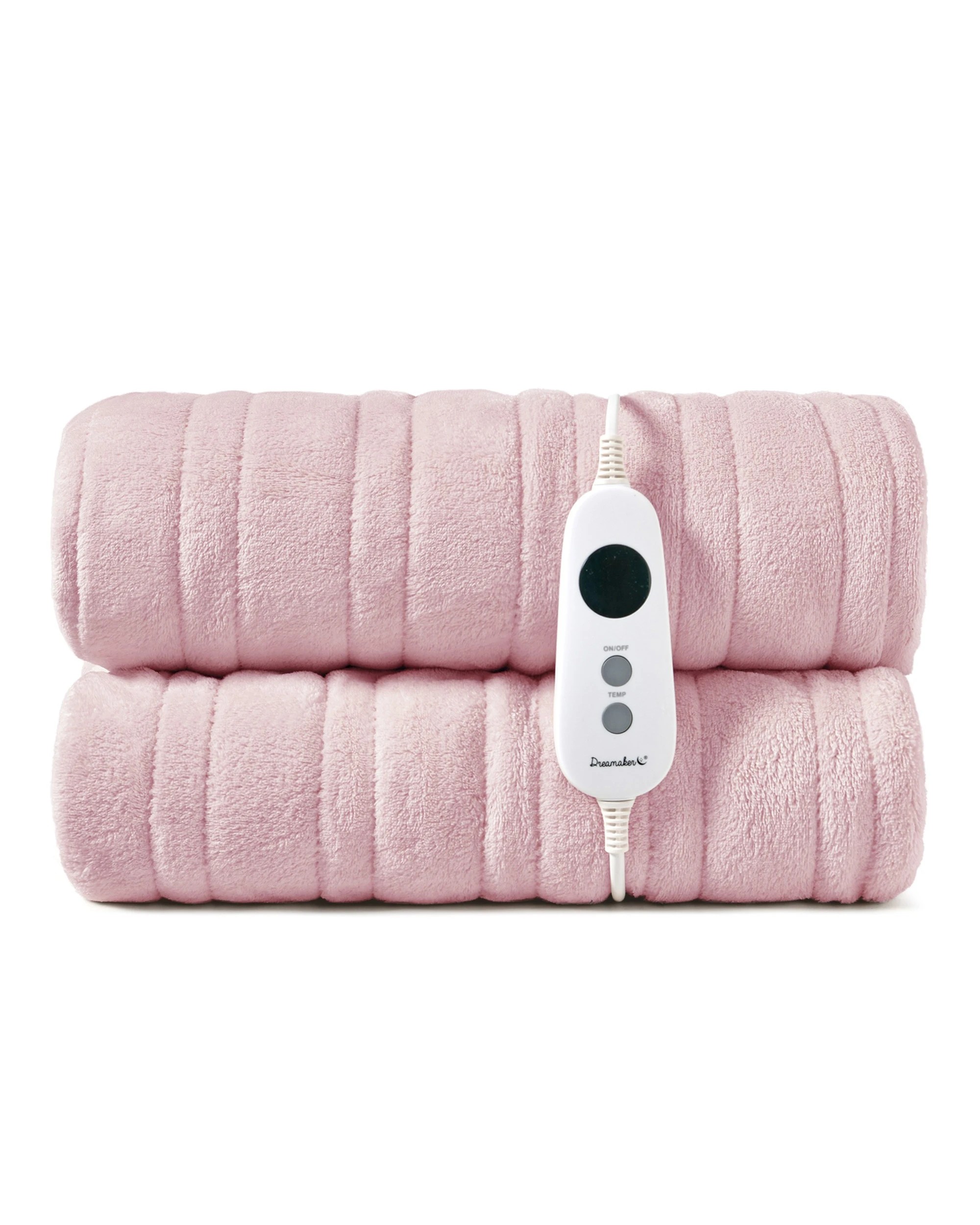 2 Dreamaker Kingston Coral Fleece Electric Heated Throw Blanket 180x200cm - Blush Pink, 2 of 6
