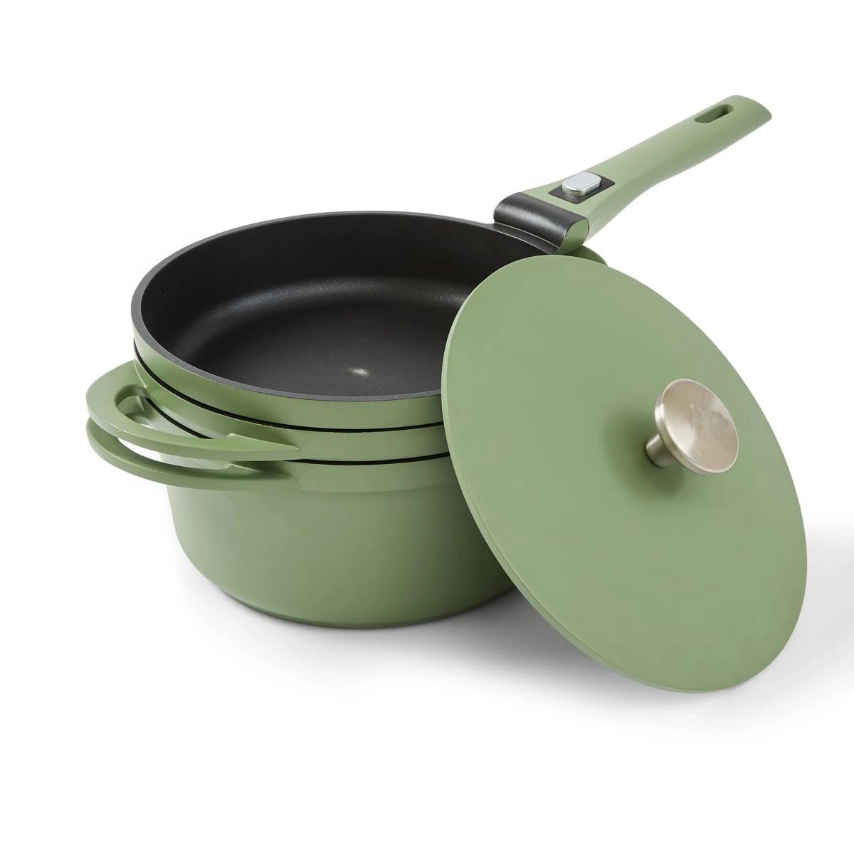 5 3 Piece Cast Aluminium Cookware Set - Green, 5 of 10