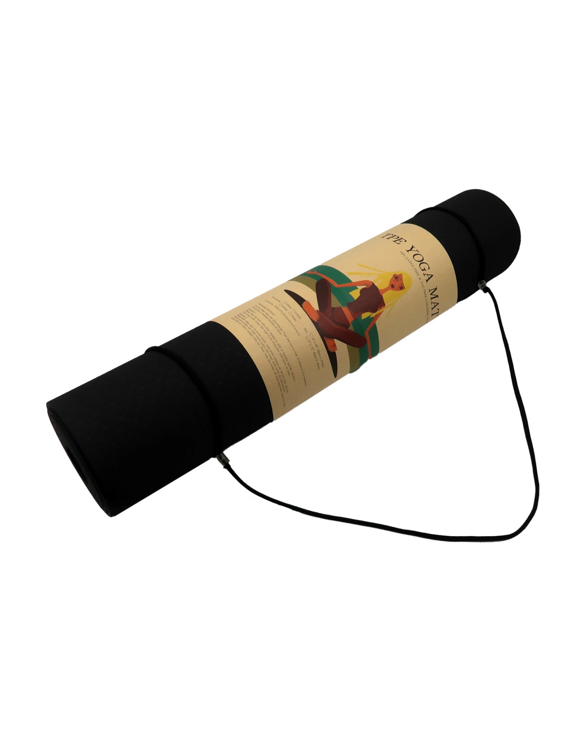 6 Powertrain TPE Pilates Exercise Yoga Mat Workout 6mm Home Gym 183cm - Black, 6 of 7
