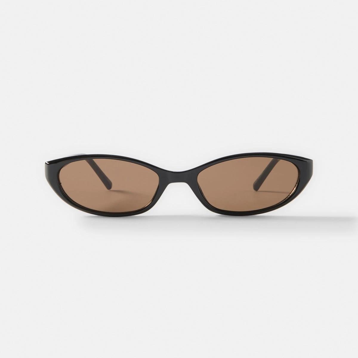 1 Thin Cat Eye Sunglasses Black, 1 of 6