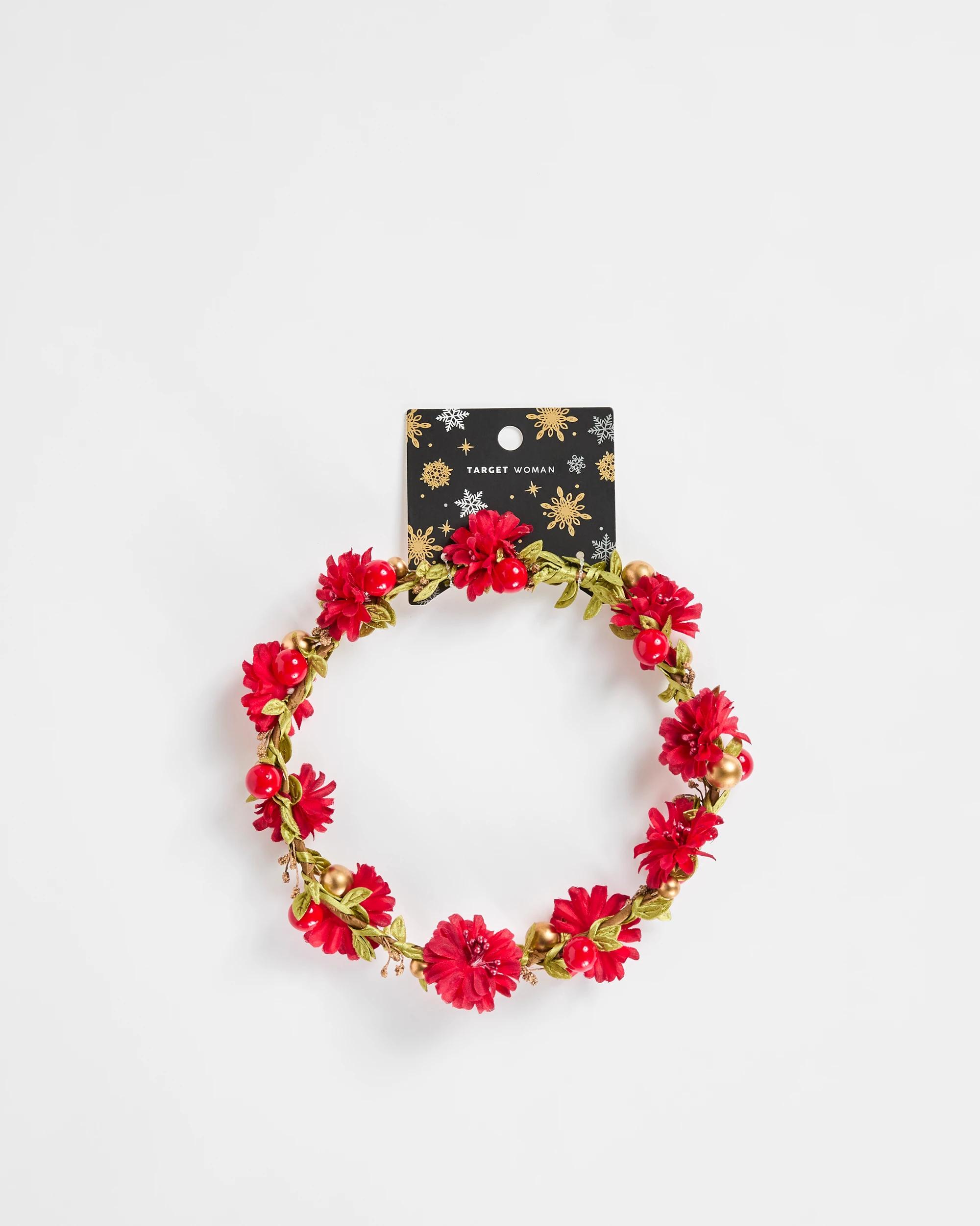 3 Target Christmas Berry And Flowers Halo RED, 3 of 3