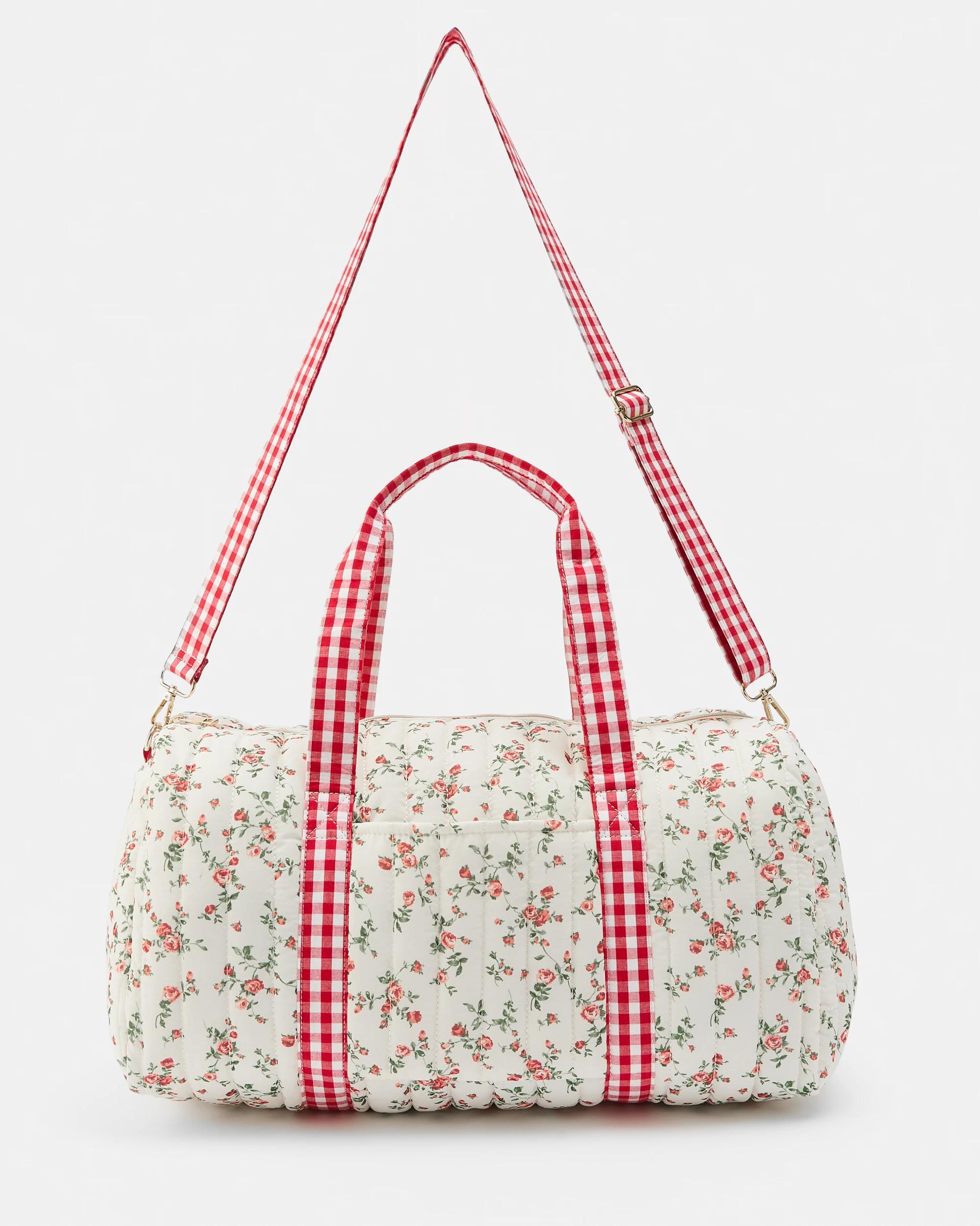 7 Quilted Weekender Bag Trail Flrl, 7 of 8