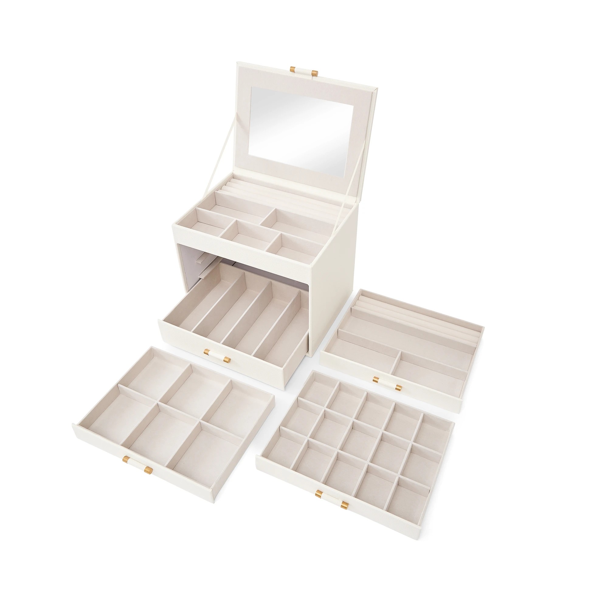 10 5 Tier Jewellery Box - Milky White, 10 of 10