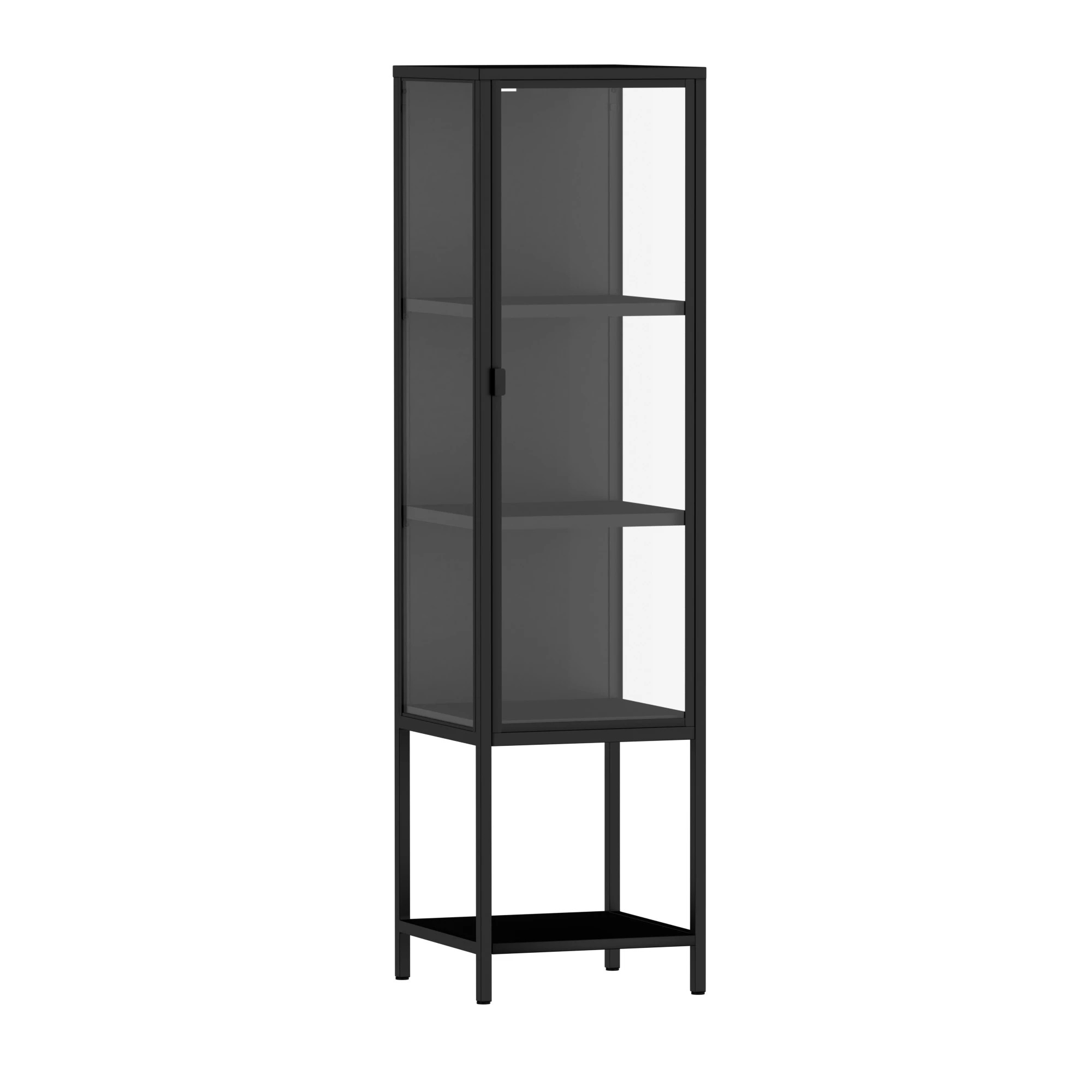 1 Stacked Glass Display Cabinet 4-Tier - Black, 1 of 9