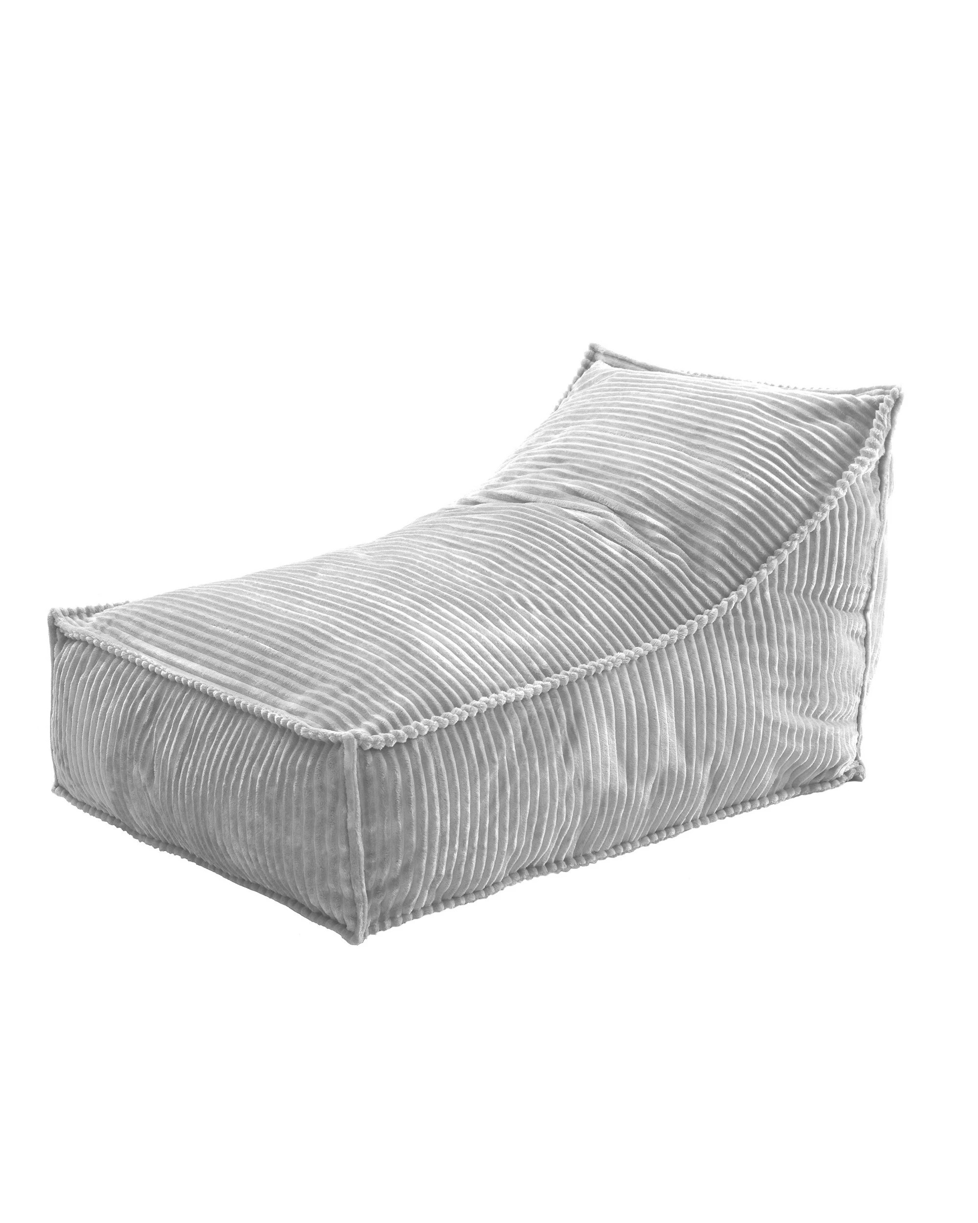 2 Cadence & Co. Wilde Ribbed Luxe Fleece Bean Bag Lounge Cover - Silver Grey, 2 of 7