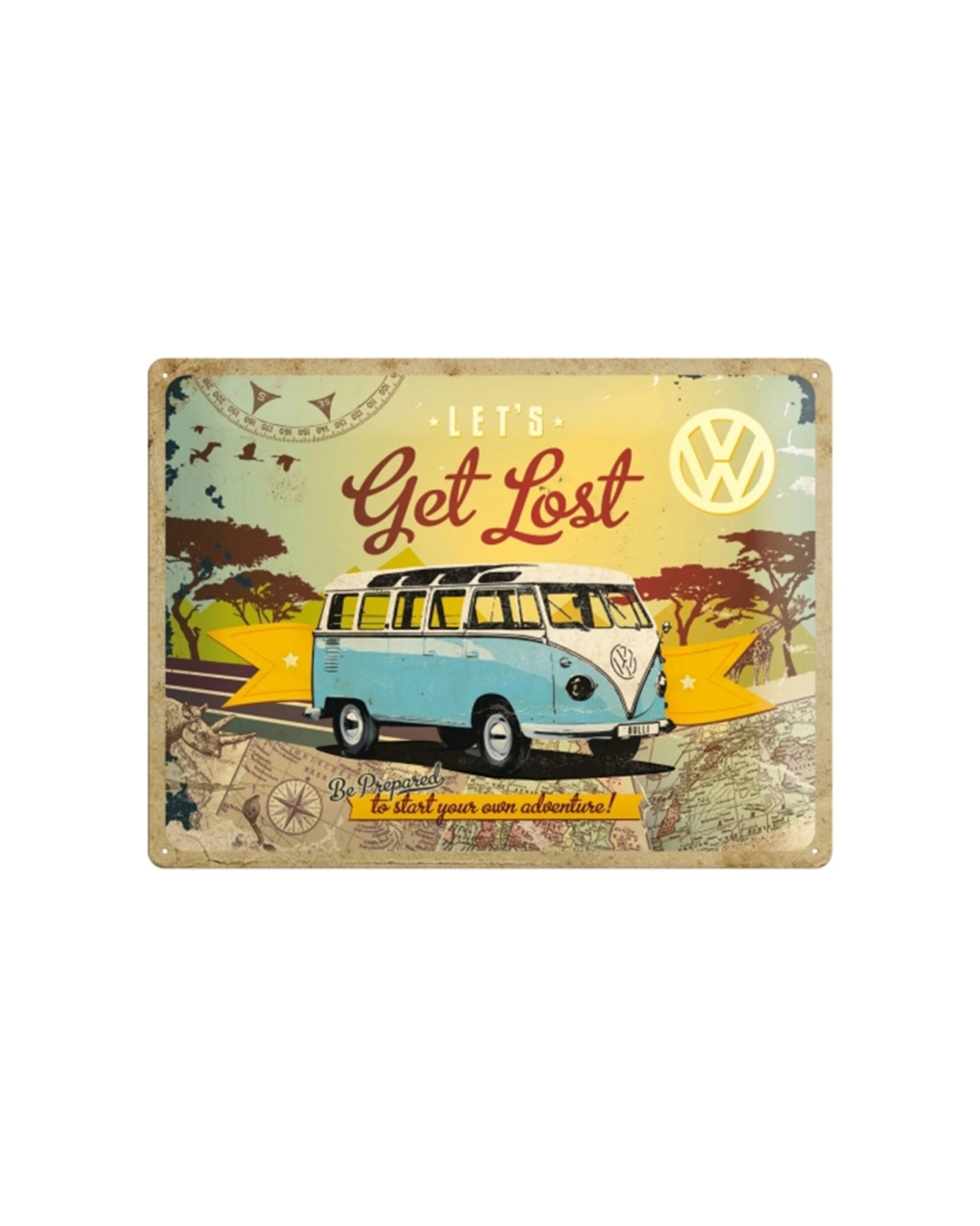 1 Nostalgic-Art Large 30x40cm Metal Wall Art Sign Plaque - Lets Get Lost - Multi, 1 of 3