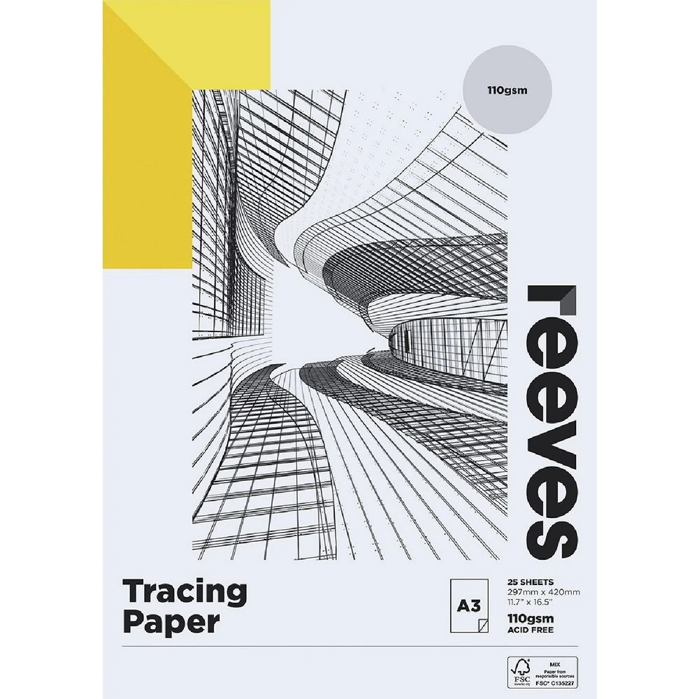1 Reeves Tracing Pad 110gsm 25 Sheets A3, 1 of 1