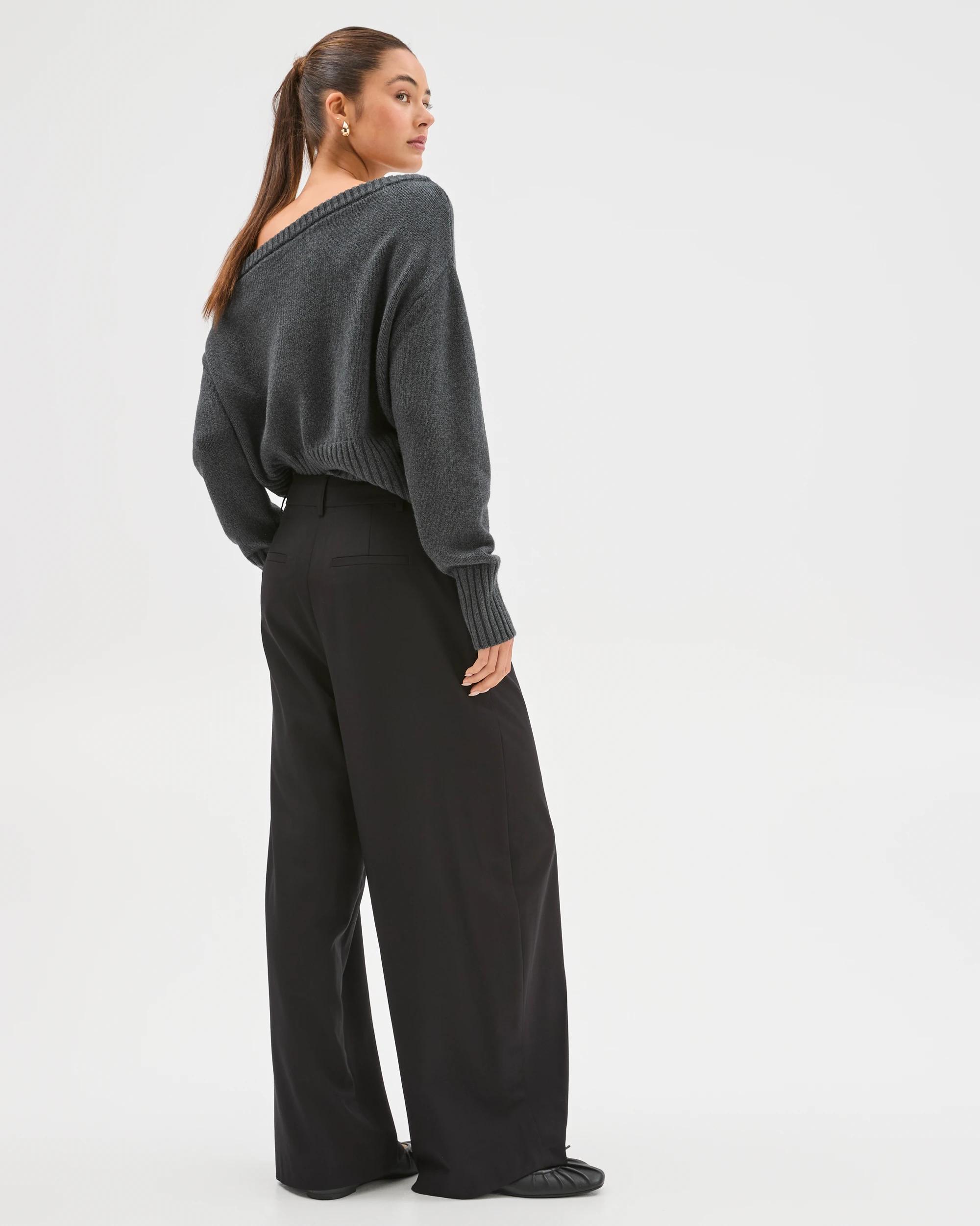 6 Lily Loves Wrap Front Tailored Pants BLACK, 6 of 6