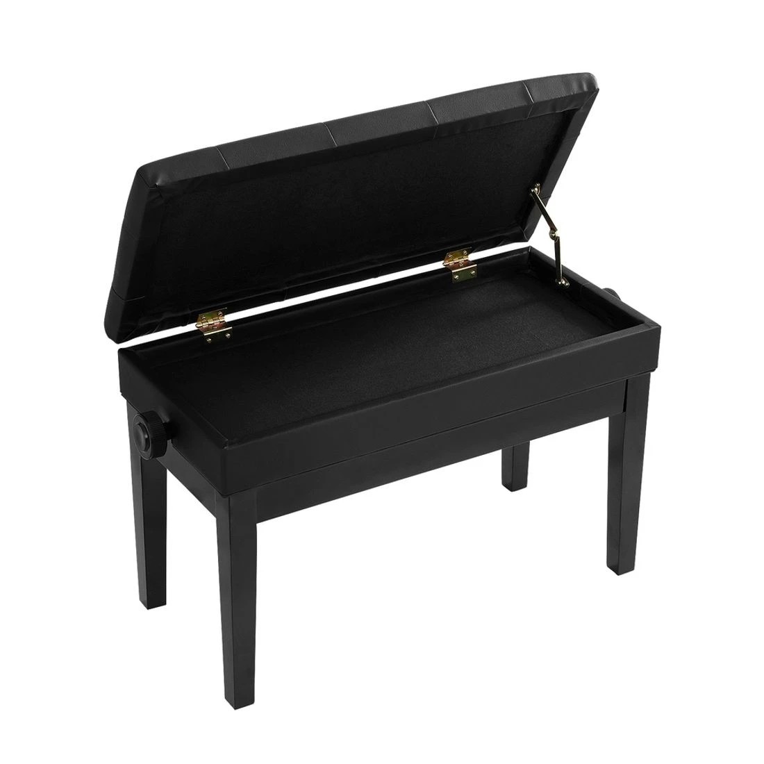 3 Alpha Piano Bench Stool Adjustable Height Keyboard Seat - Black, 3 of 4