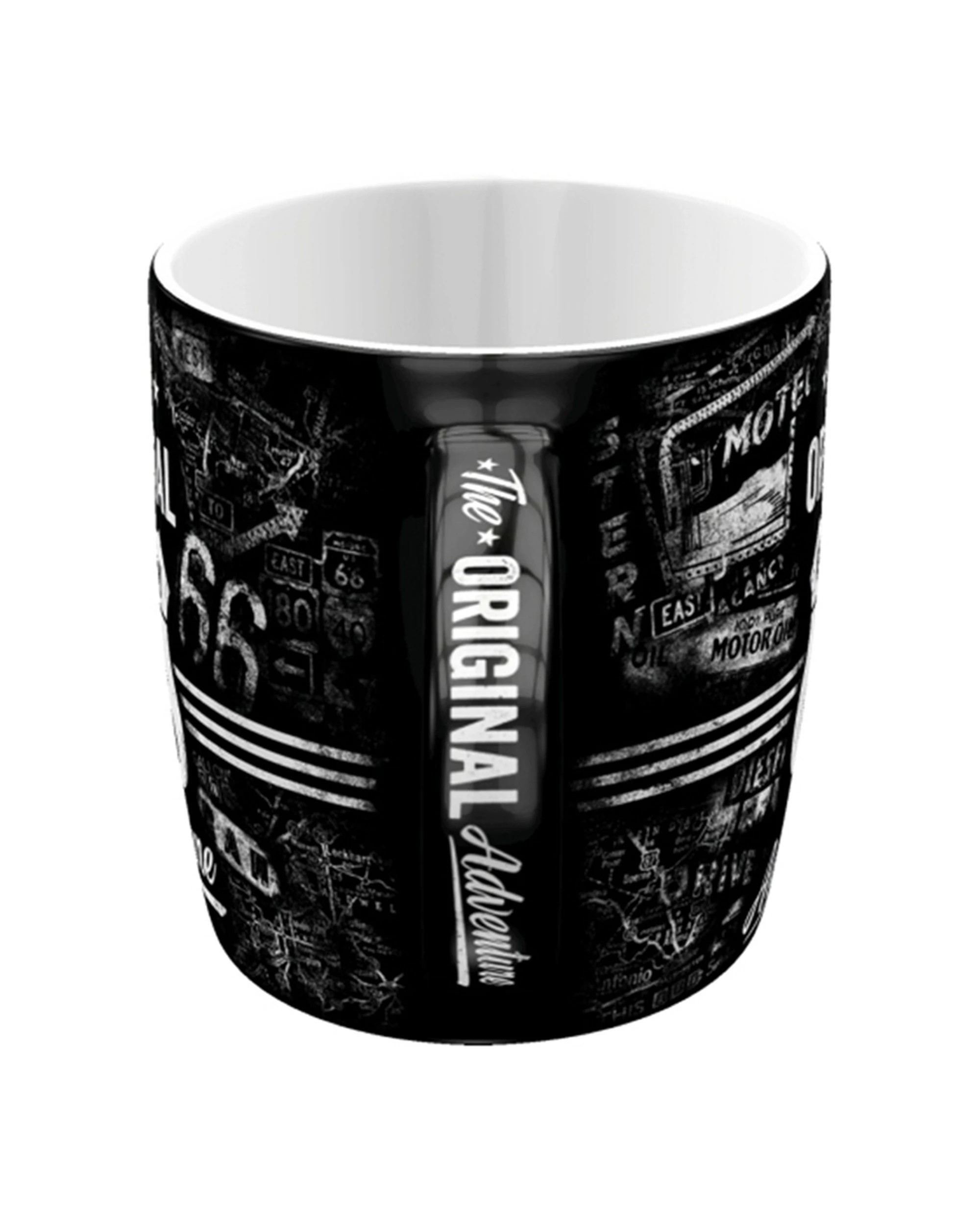 4 Nostalgic-Art 4PK Ceramic Mug 330ml Retro Design - Route 66 Adventure - Black, 4 of 5