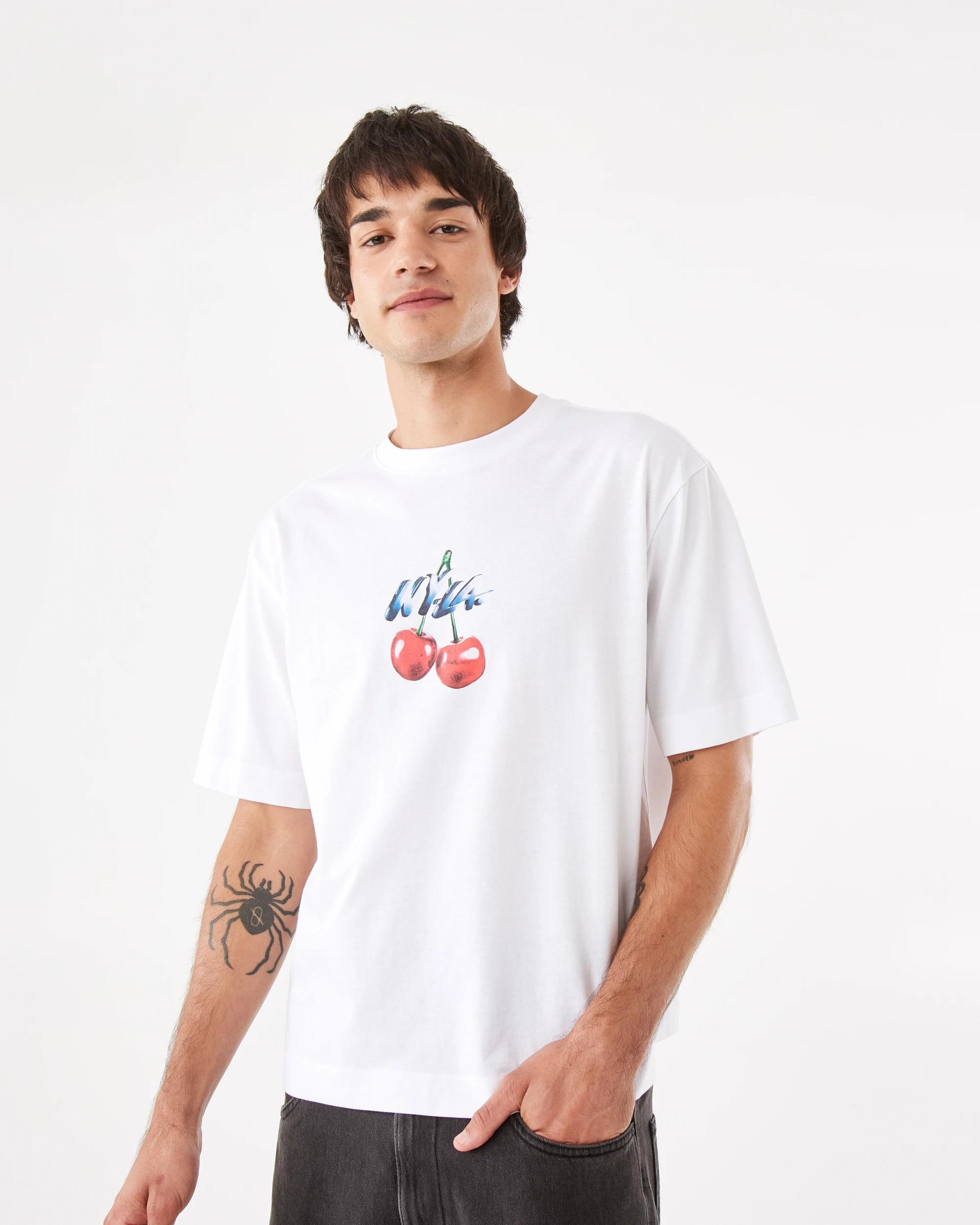 1 Boxy Print T-shirt Wht Cherry, 1 of 7