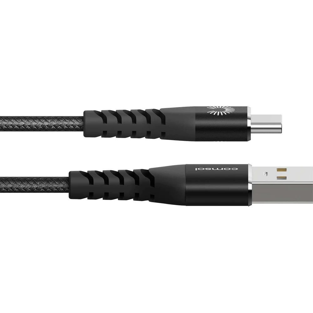 3 Comsol Kevlar USB-A to USB-C Cable 1.2m Black, 3 of 7
