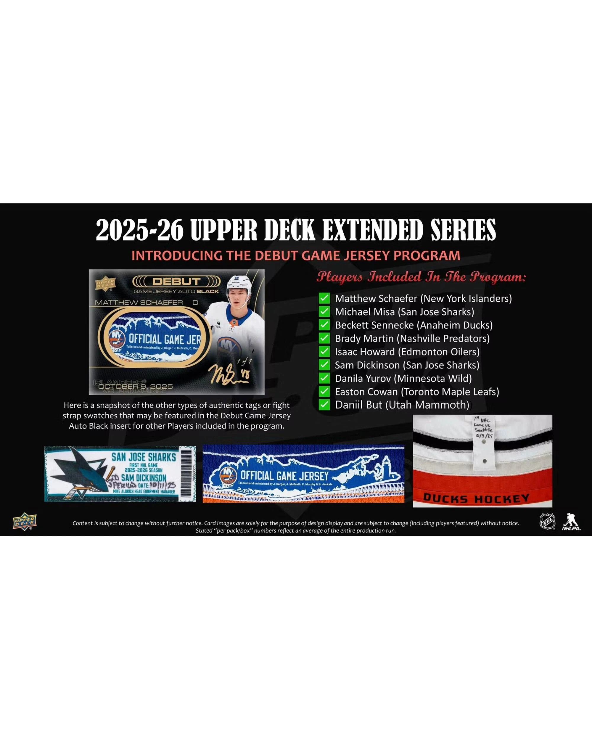 8 Upper Deck 2025/2026 NHL Extended Series Hockey Hobby Pack, 8 of 8