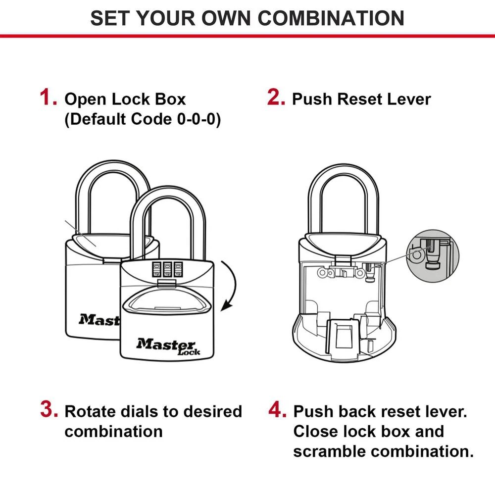6 Masterlock Small Combination Portable Key Safe, 6 of 9
