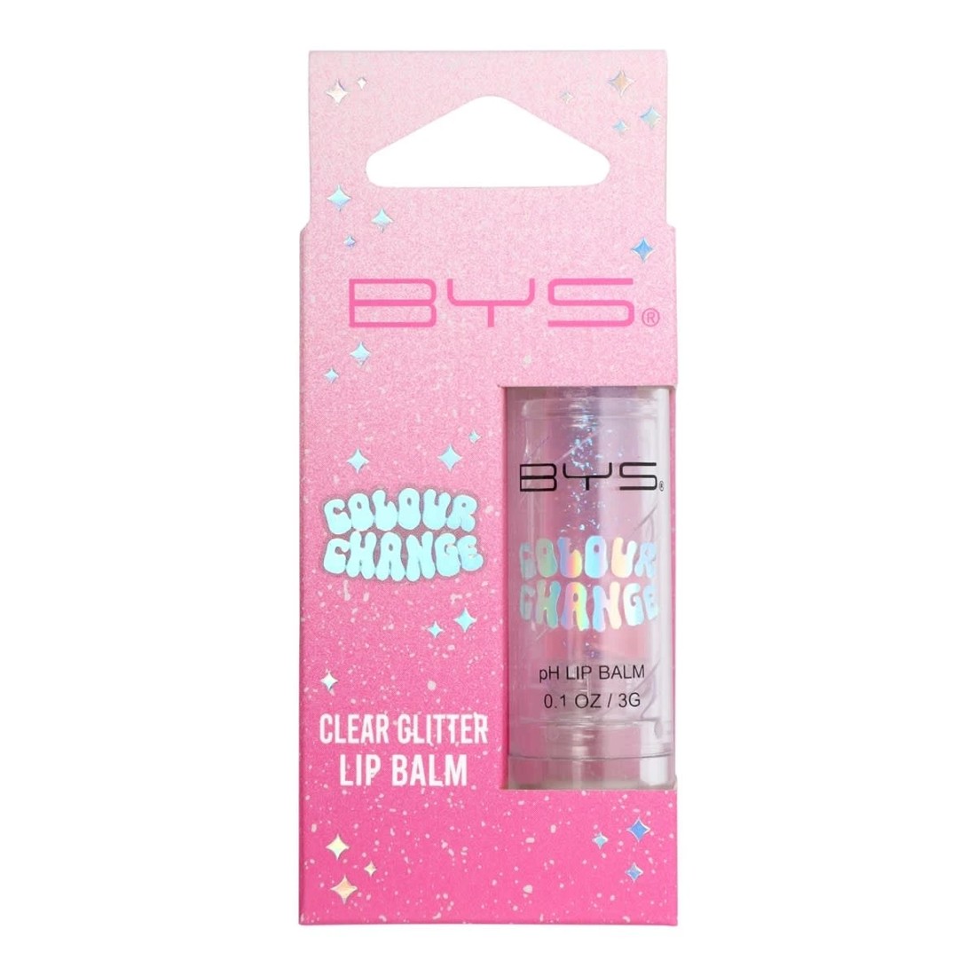 1 BYS Colour Change pH Lip Balm - Clear Glitter, 1 of 3