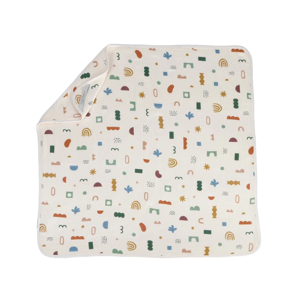 1 Living Textiles 5 Layer Muslin Pram Blanket – Geo Mod, Assorted Designs, 1 of 6