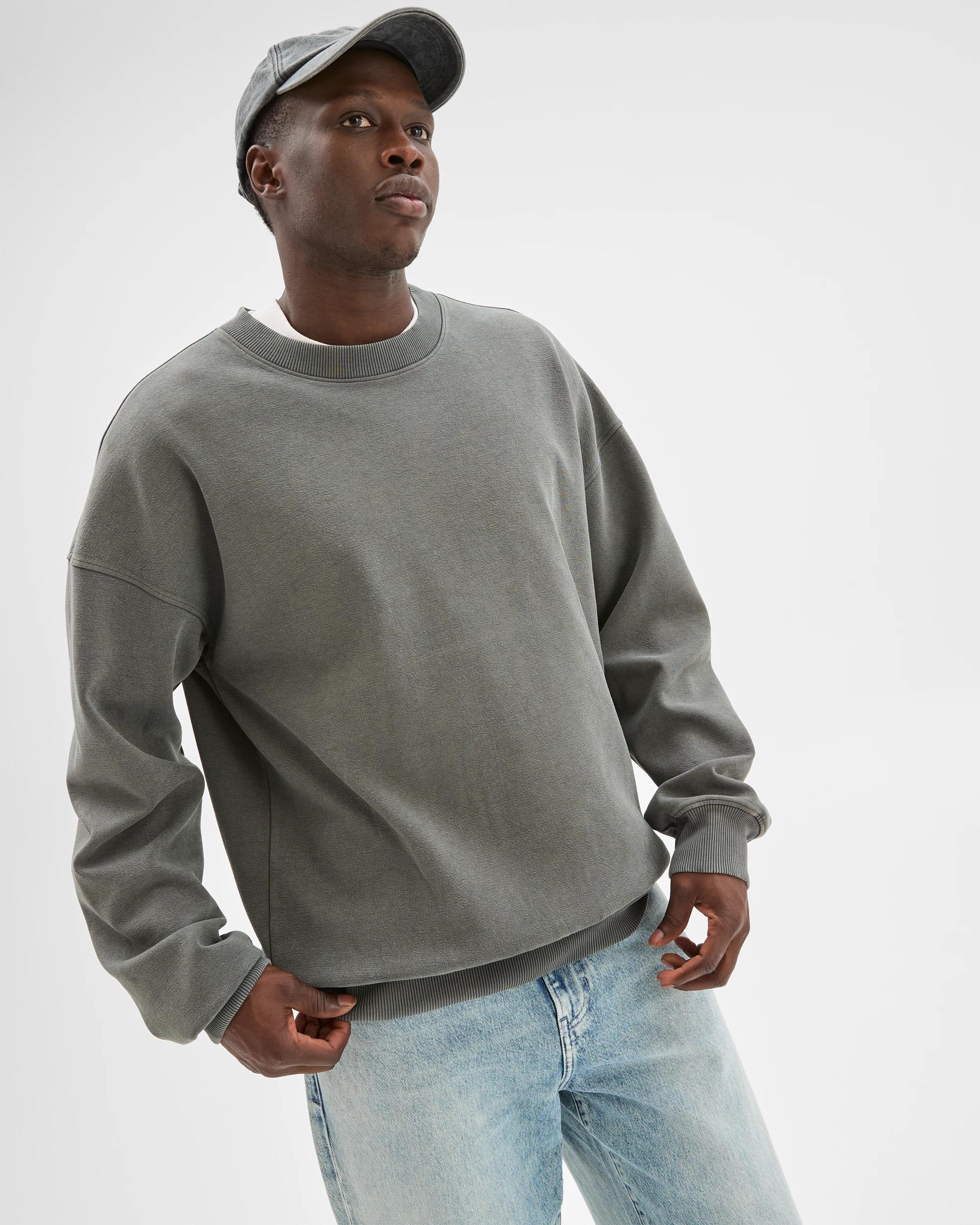 4 Commons Australian Cotton Blend Oversized Heavyweight Jumper WORN BLACK, 4 of 7