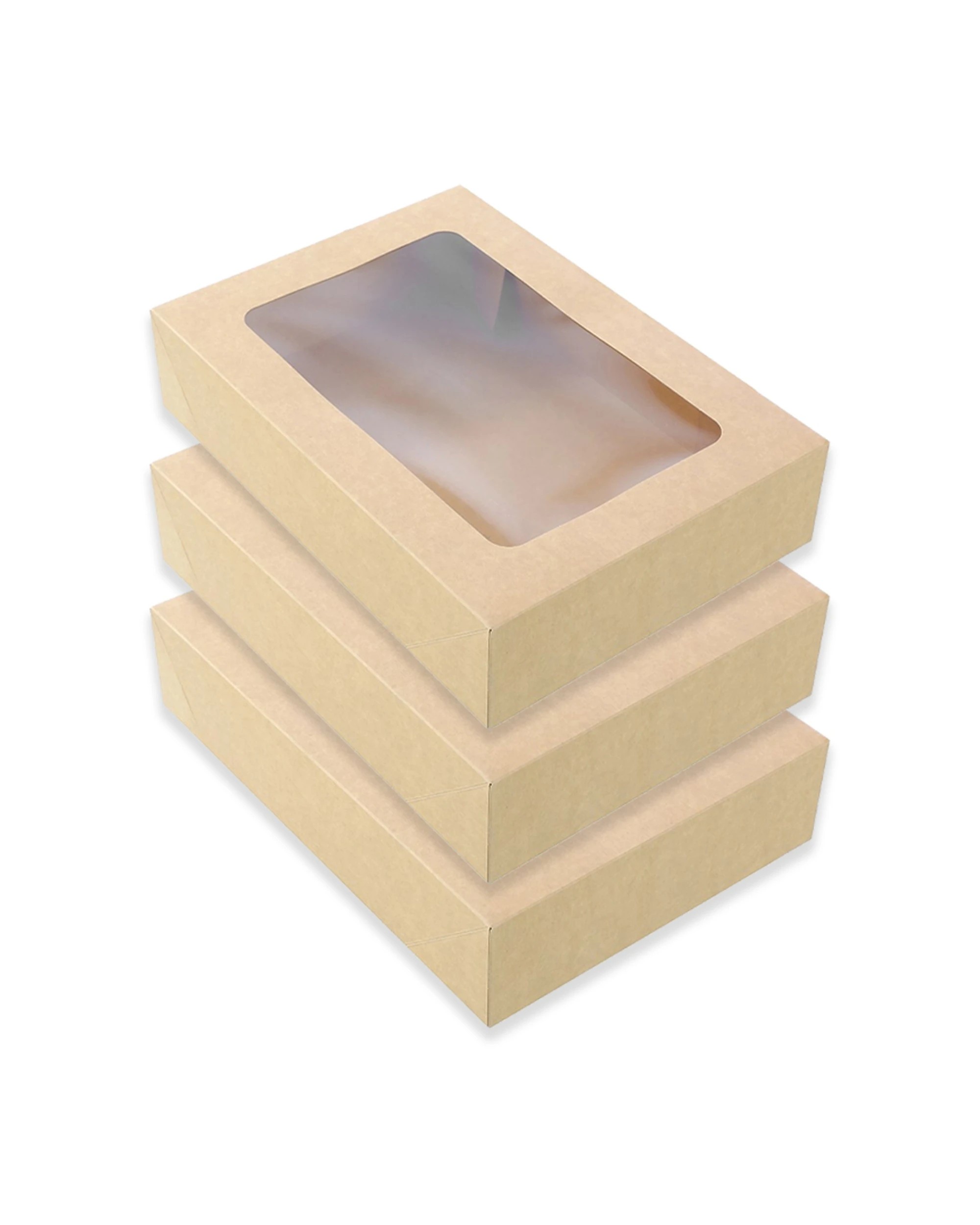 1 3pc Lemon And Lime 36cm Eco Kraft Disposable Catering 7l Lidded Grazing Box
 - Brown, 1 of 6