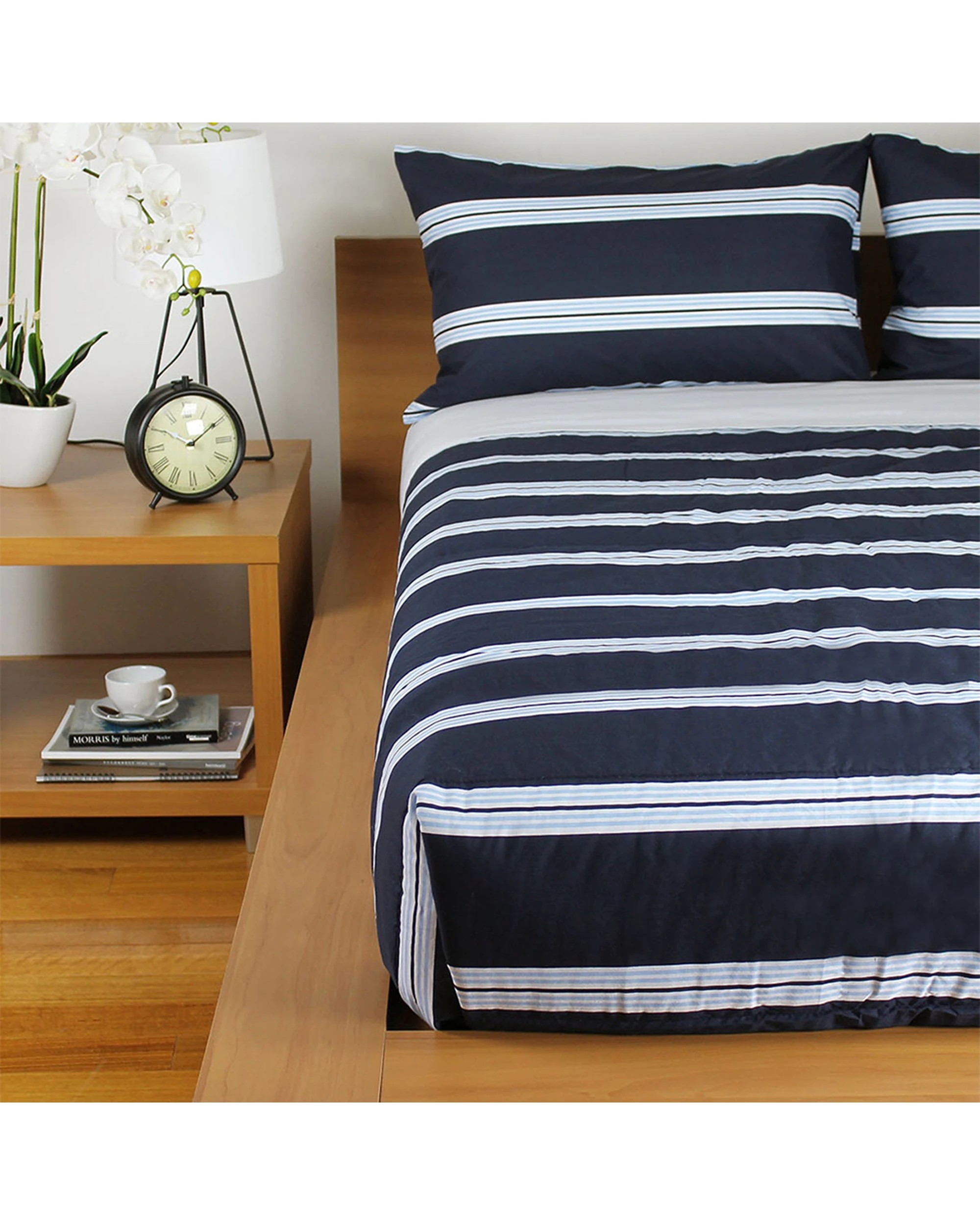 1 Jason Commercial Hudson Stripe Quilt Cover Set Spring 240x210cm - Pattern, 1 of 1