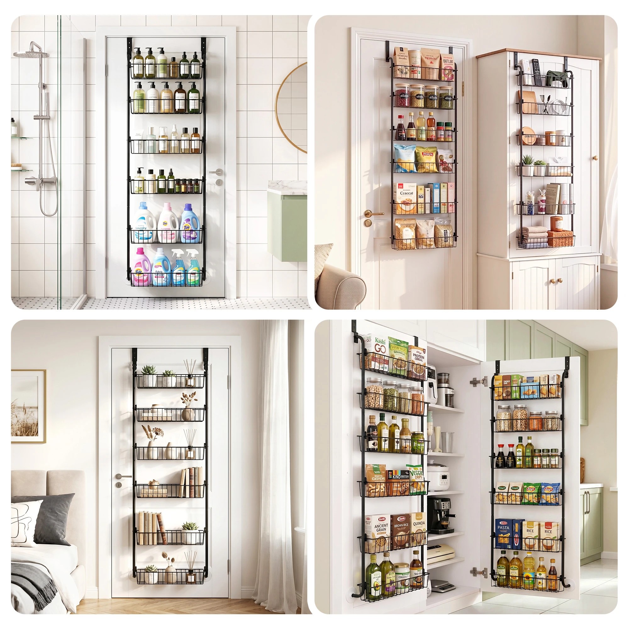 8 Artiss 2x Over Door Storage Organiser 6 Tier Metal - Black, 8 of 9