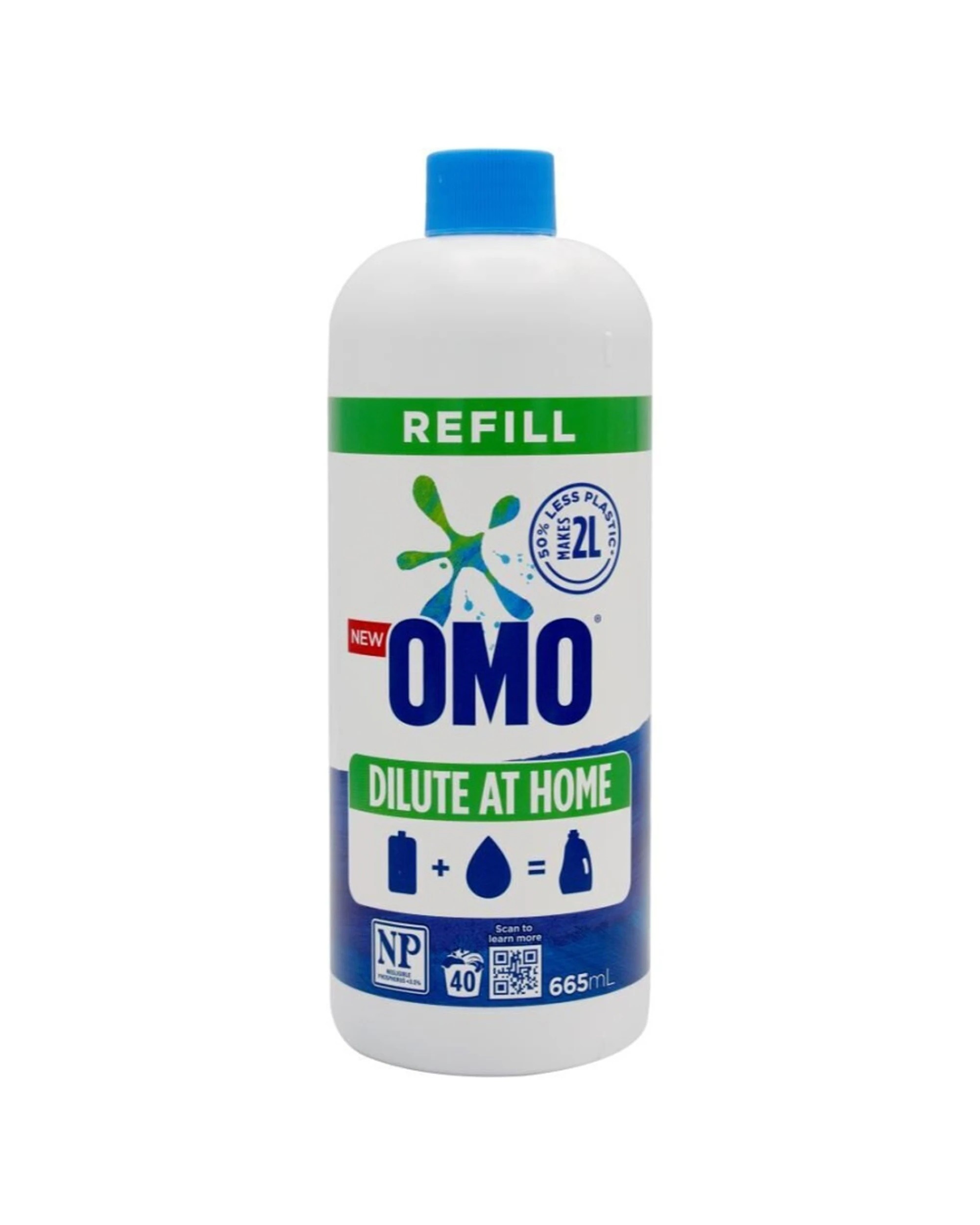 2 Omo Dilute At Home Refill Laundry Liquid Detergent 2PK 655ml Concentrated, 2 of 6