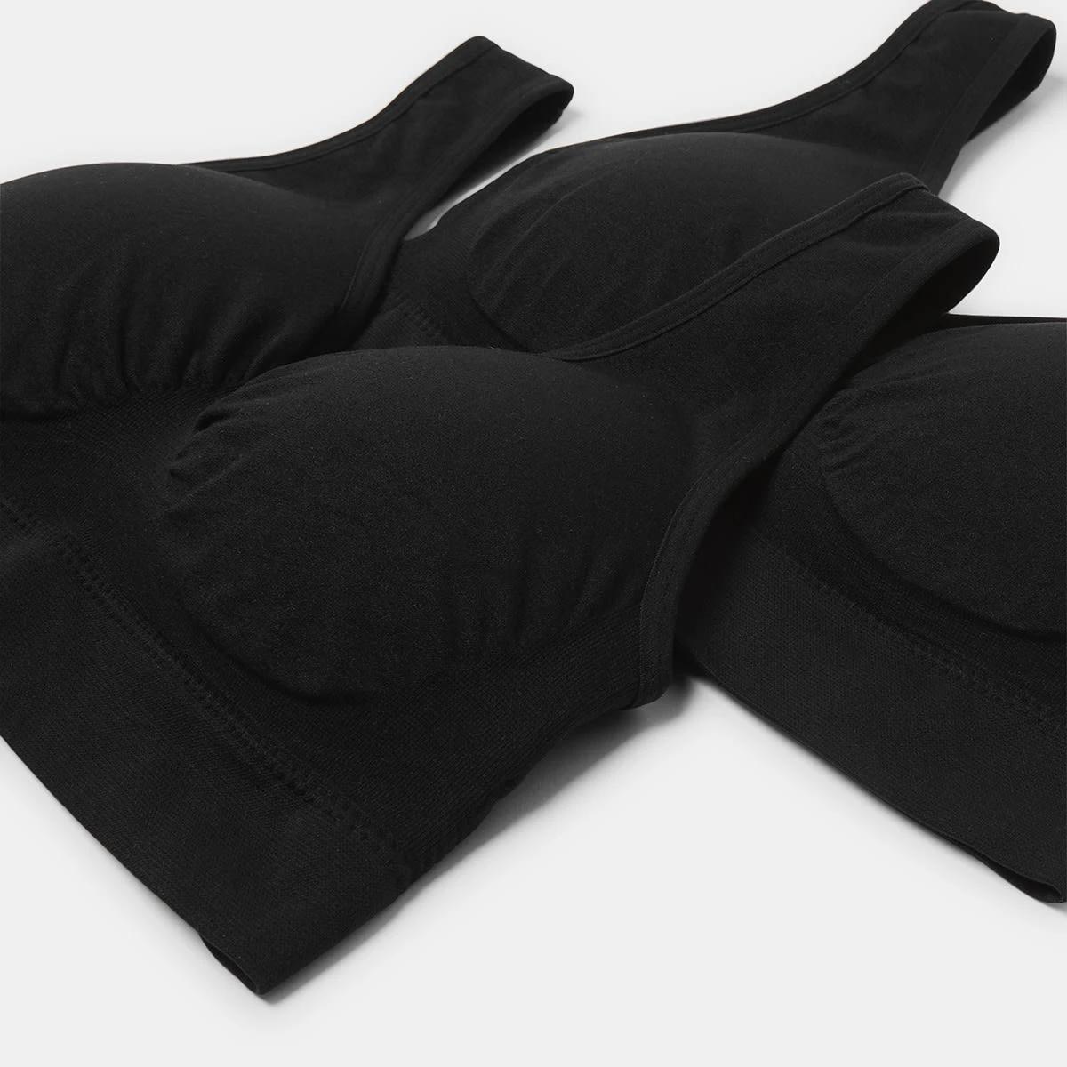 2 2 Pack Wirefree Seamfree Crop BLACK, BLACK, 2 of 7