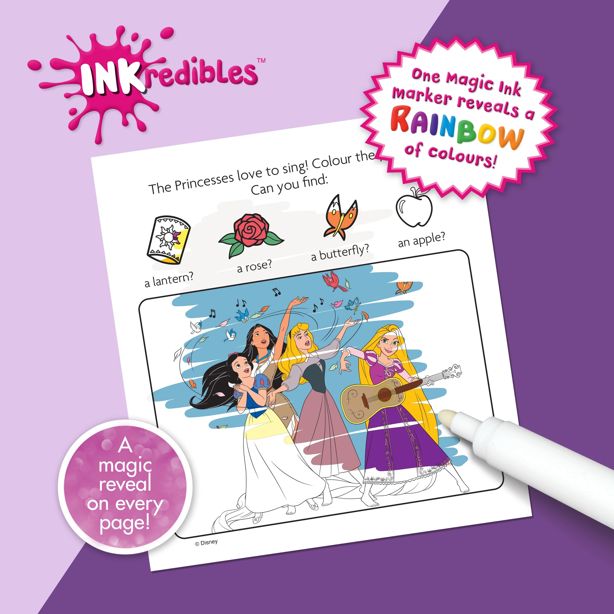3 INKredibles Disney Princess Mess Free Magic Ink Pictures! - Book, 3 of 5