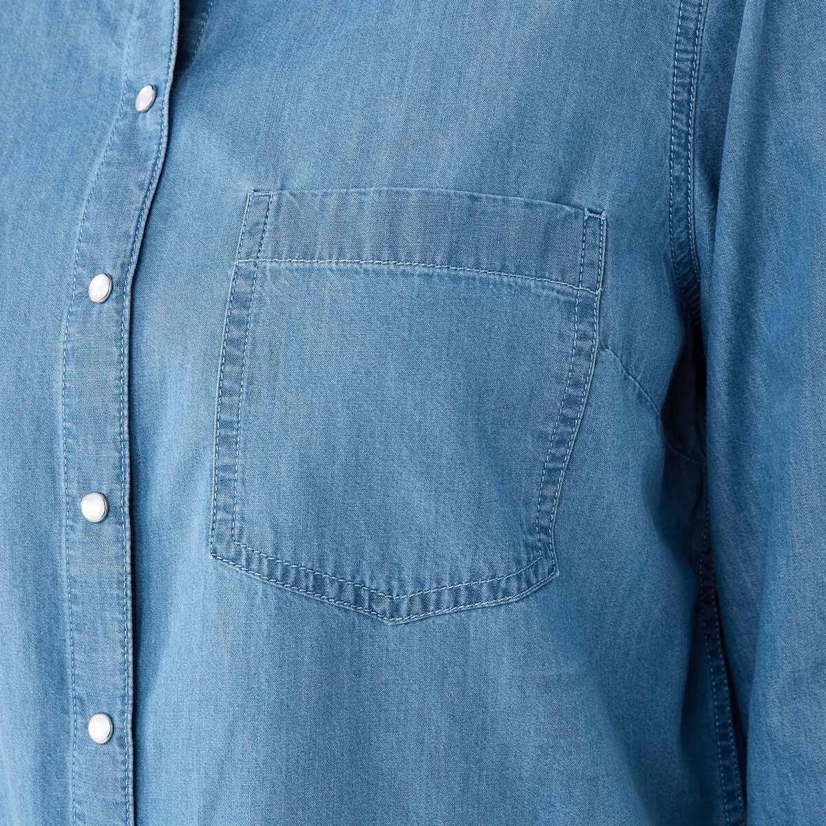 6 Long Sleeve Chambray Shirt Mid Wash, 6 of 7