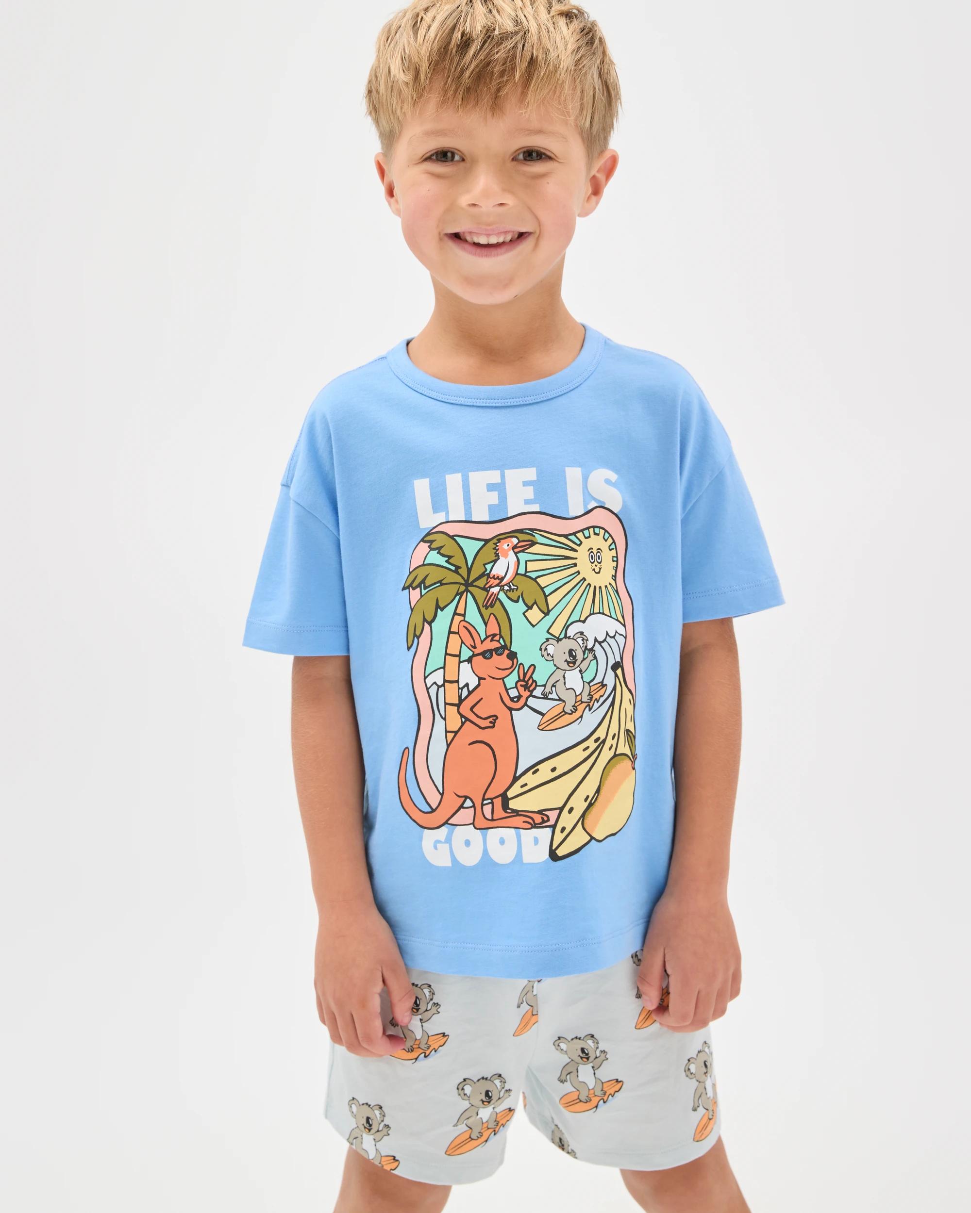 2 Target Kids Australian Cotton Younger Boys Oversized Jersey Pyjama Set AUSTRALIA BLUE, 2 of 8