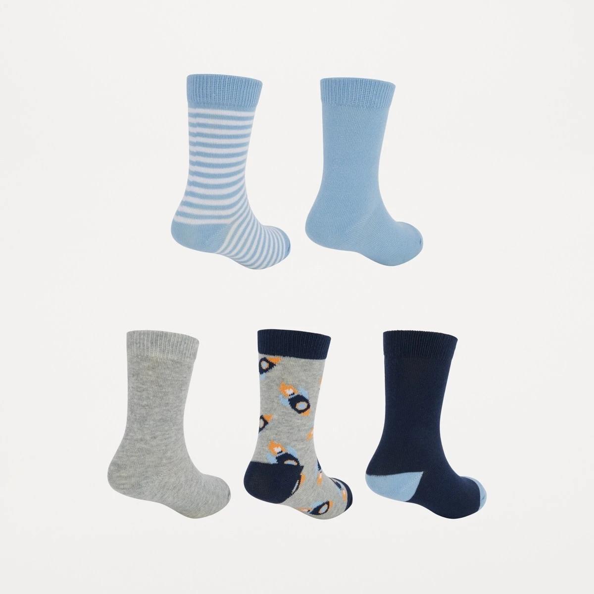 2 5 Pack Crew Socks Blu Rocket, 2 of 3