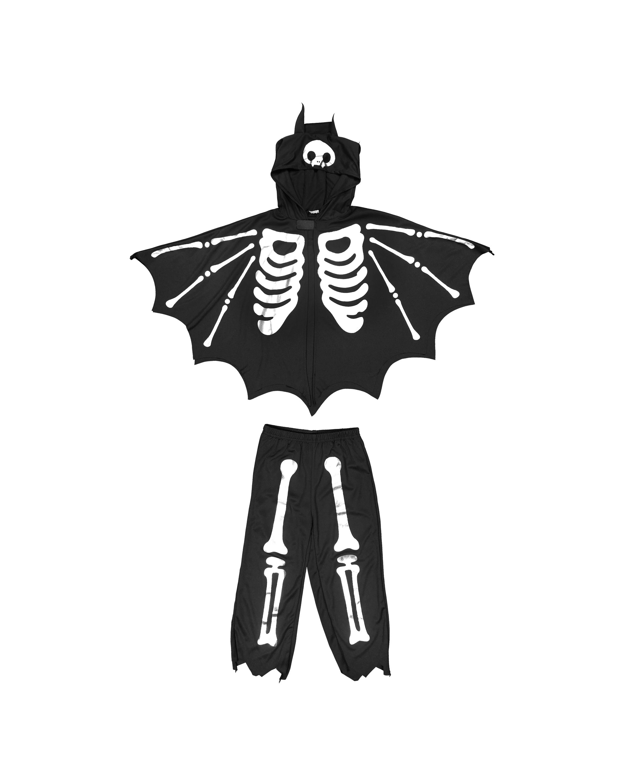 1 2 Piece Skeleton Cape Costume - Ages 2-3, 1 of 4
