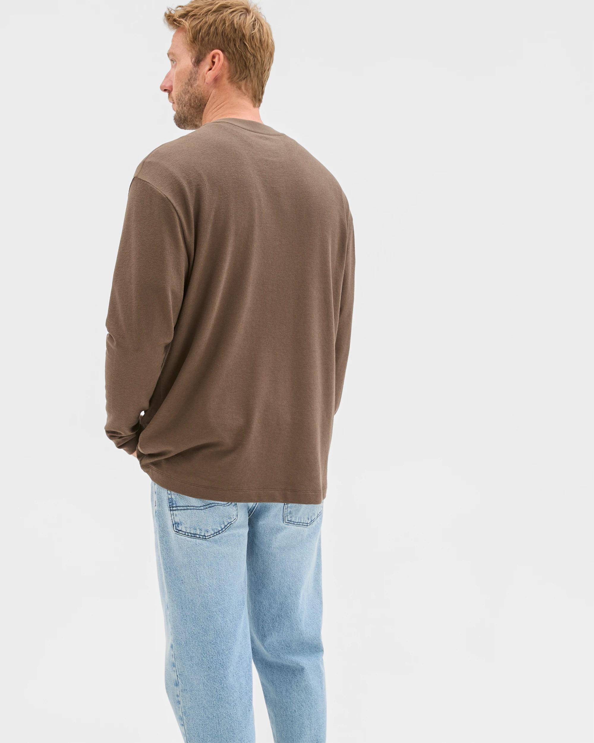 6 Target Australian Cotton Blend Long Sleeve Textured T-Shirt DARK OLIVE, 6 of 7