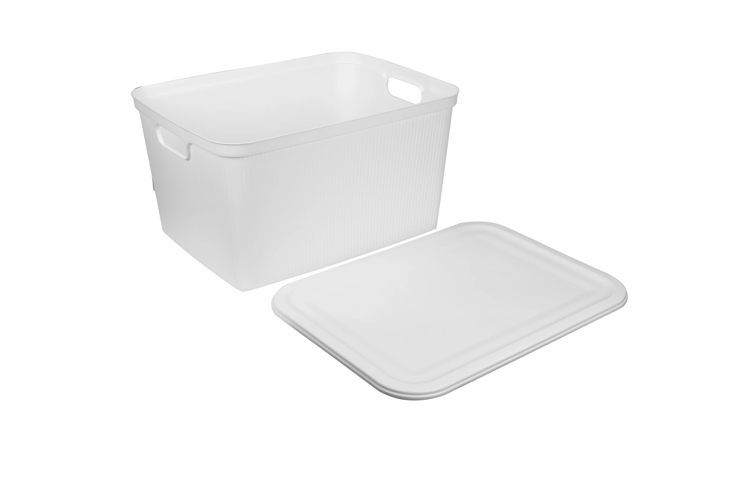 6 75L Ribbed Storage Tub - White, 6 of 6