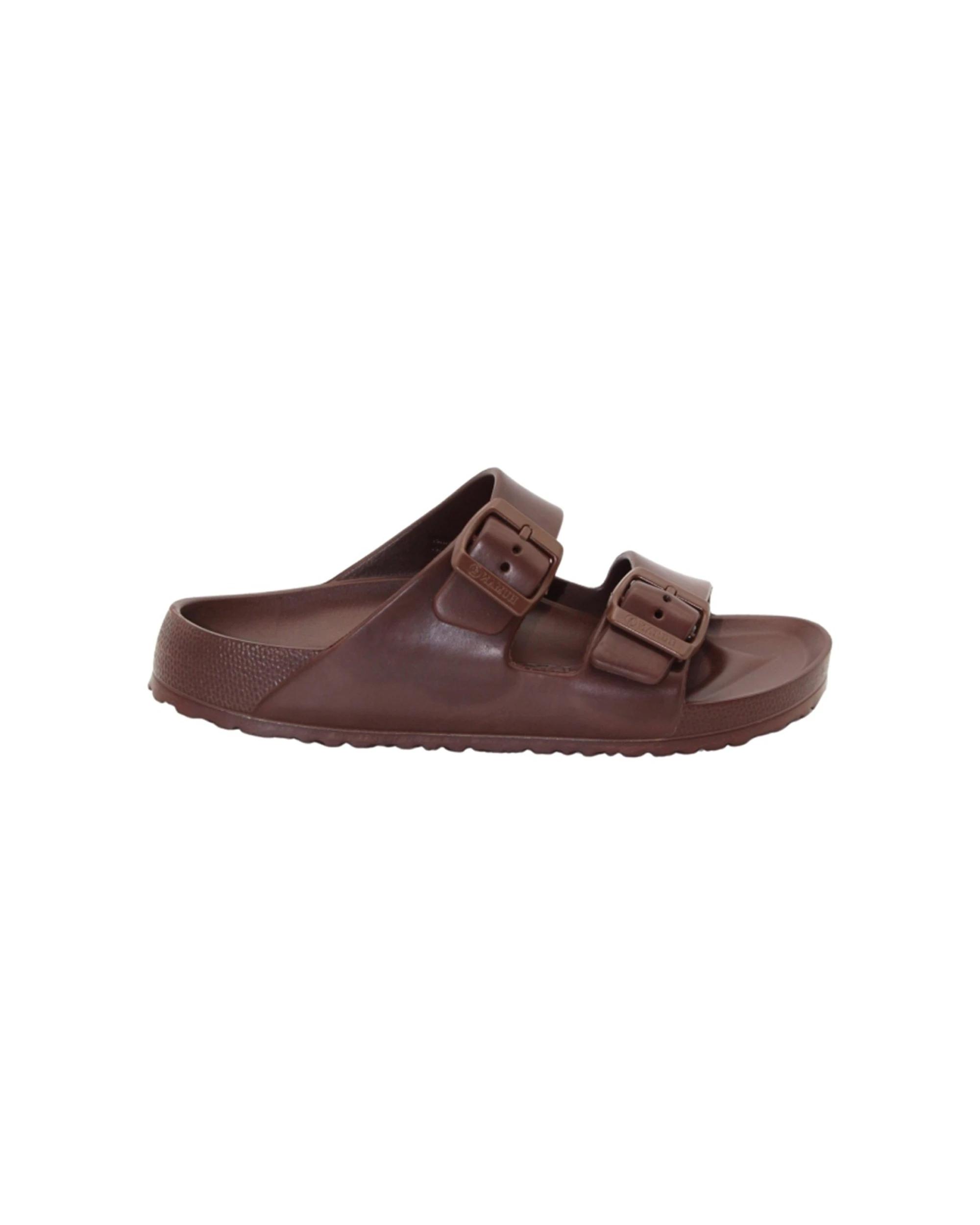 1 Human Shoes Ripe Women's Sandals Double Buckle Super Soft Tan CHOC, 1 of 5