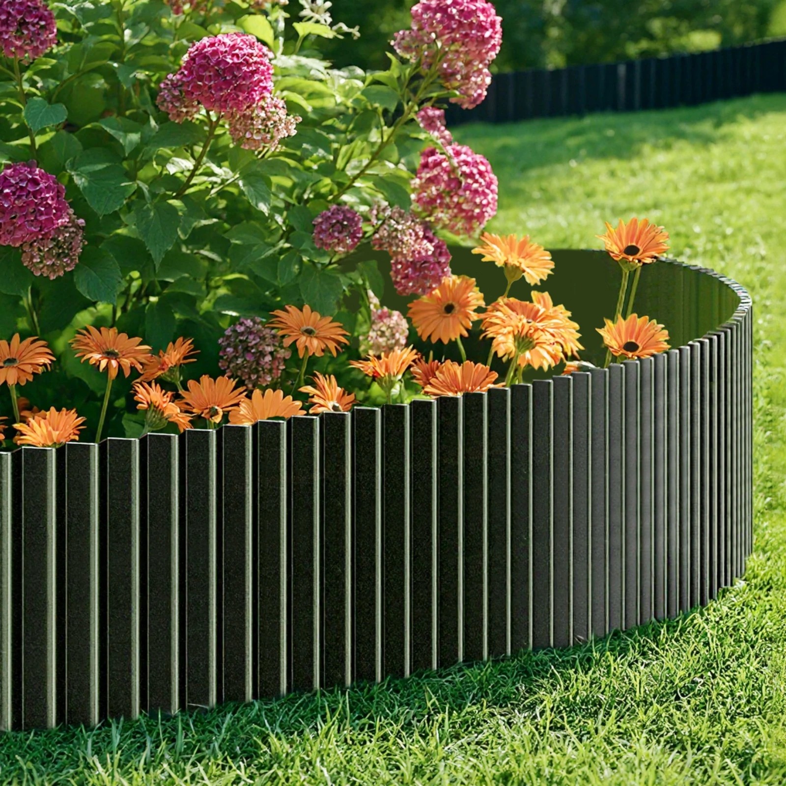 4 Livsip Garden Edging 20mx30cm Landscape Lawn Edge Border DIY Fence Steel - Black, 4 of 9