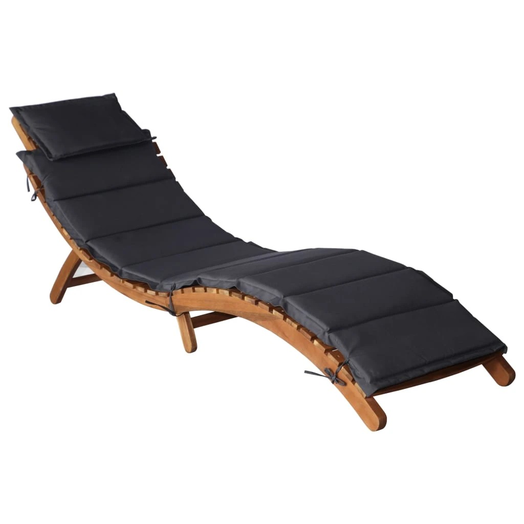 2 vidaXL sun lounger Foldable - Grey, 2 of 9