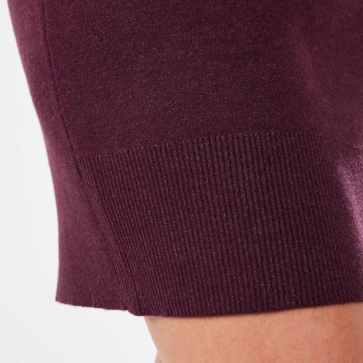 6 Long Sleeve Mock Neck True Knit Mini Dress Mulberry, 6 of 7