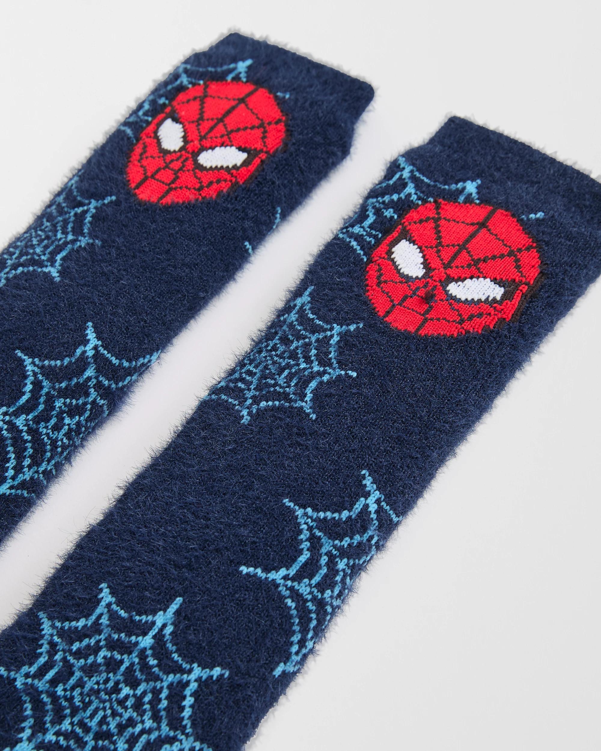 2 Disney Marvel Spider-Man Sherpa Lined Home Socks SPIDER-MAN, 2 of 4