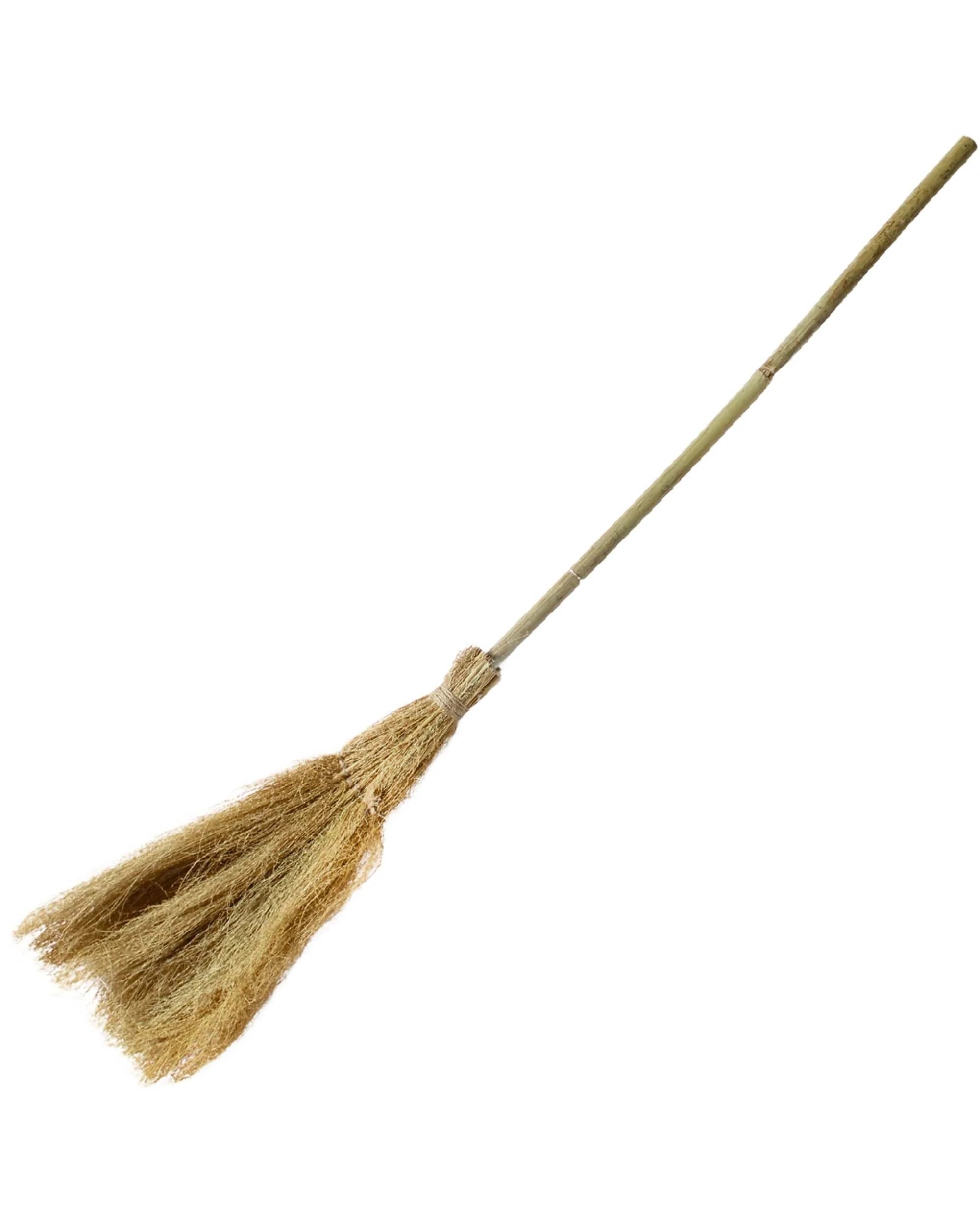 1 Partyrama Witch Broom With Bamboo Handle - One Size - Natural, 1 of 2