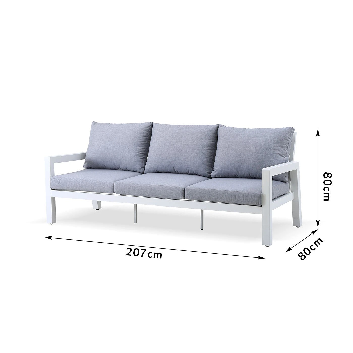 4 Moda Living Bronte 3-Seater Aluminium Outdoor Lounge Sofa - White, 4 of 4