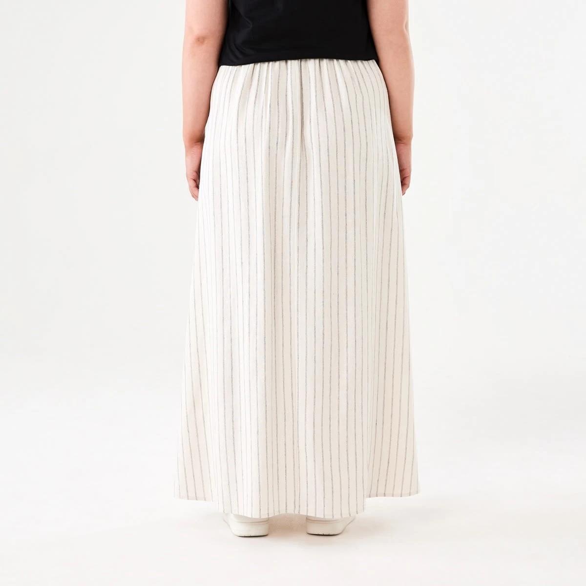 3 Linen Blend Maxi Skirt DOUBLE STRIPE, 3 of 4